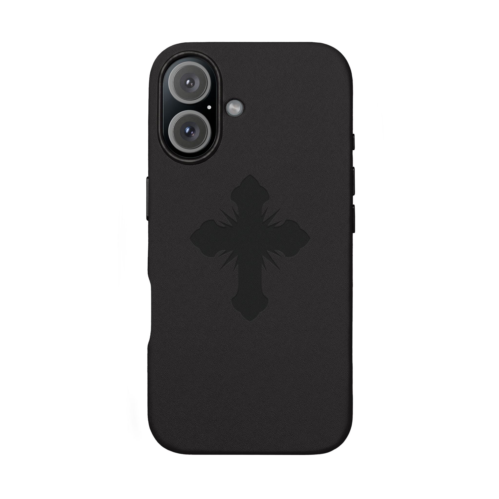 Leather Phone Case with Embossed Cross