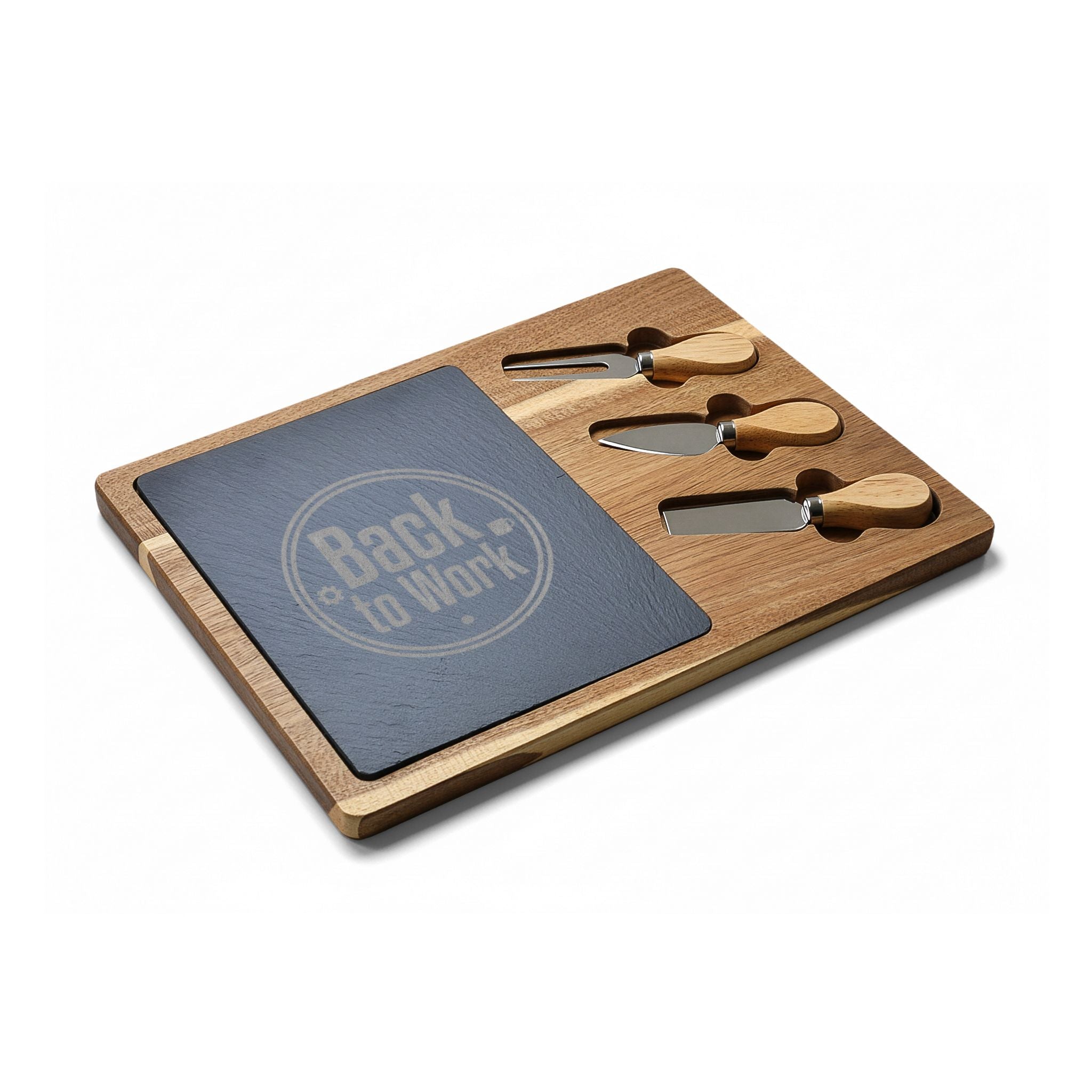 Engraved 'Back to Work' Charcuterie Board