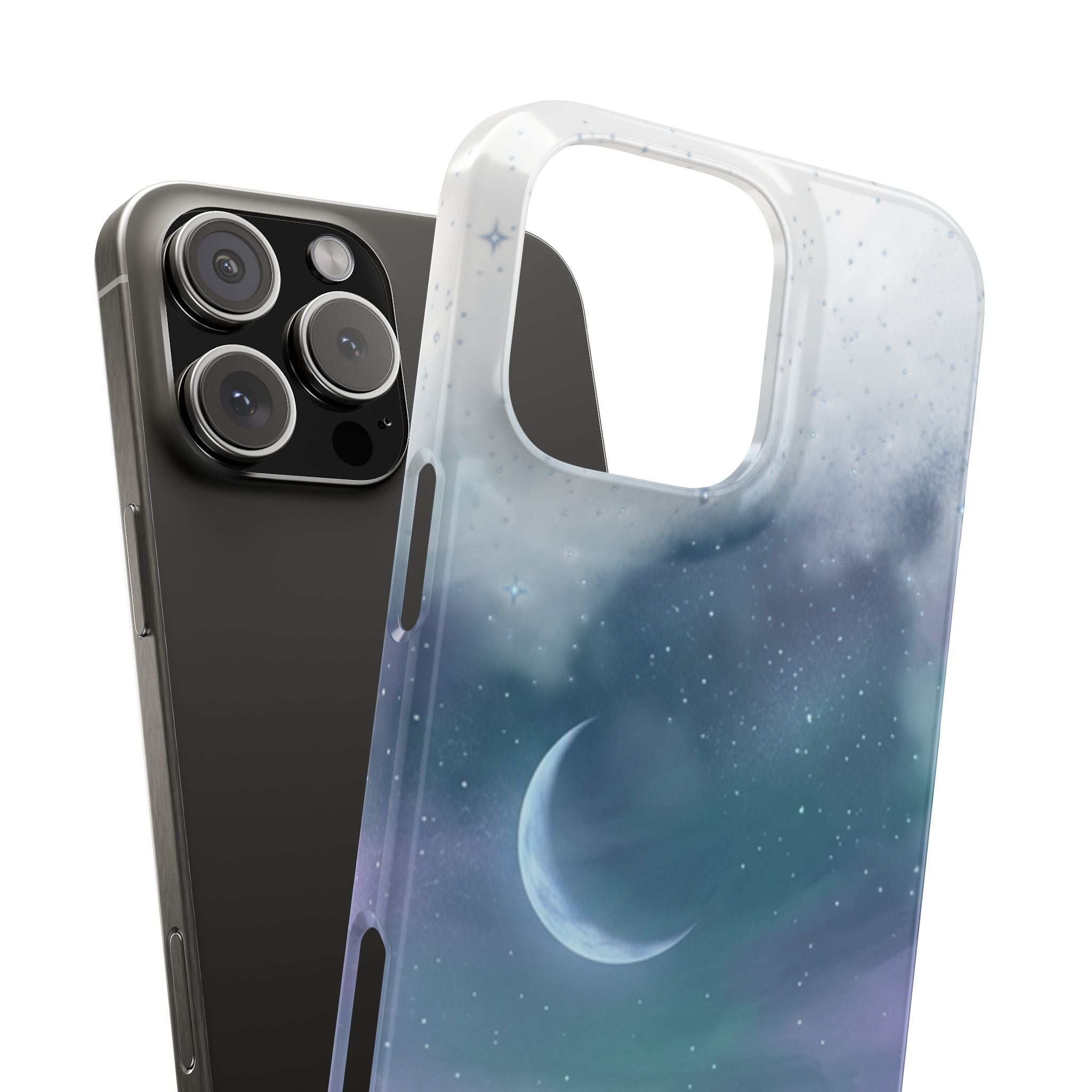 Phone Case – Night Sky Moon & Lake Artwork