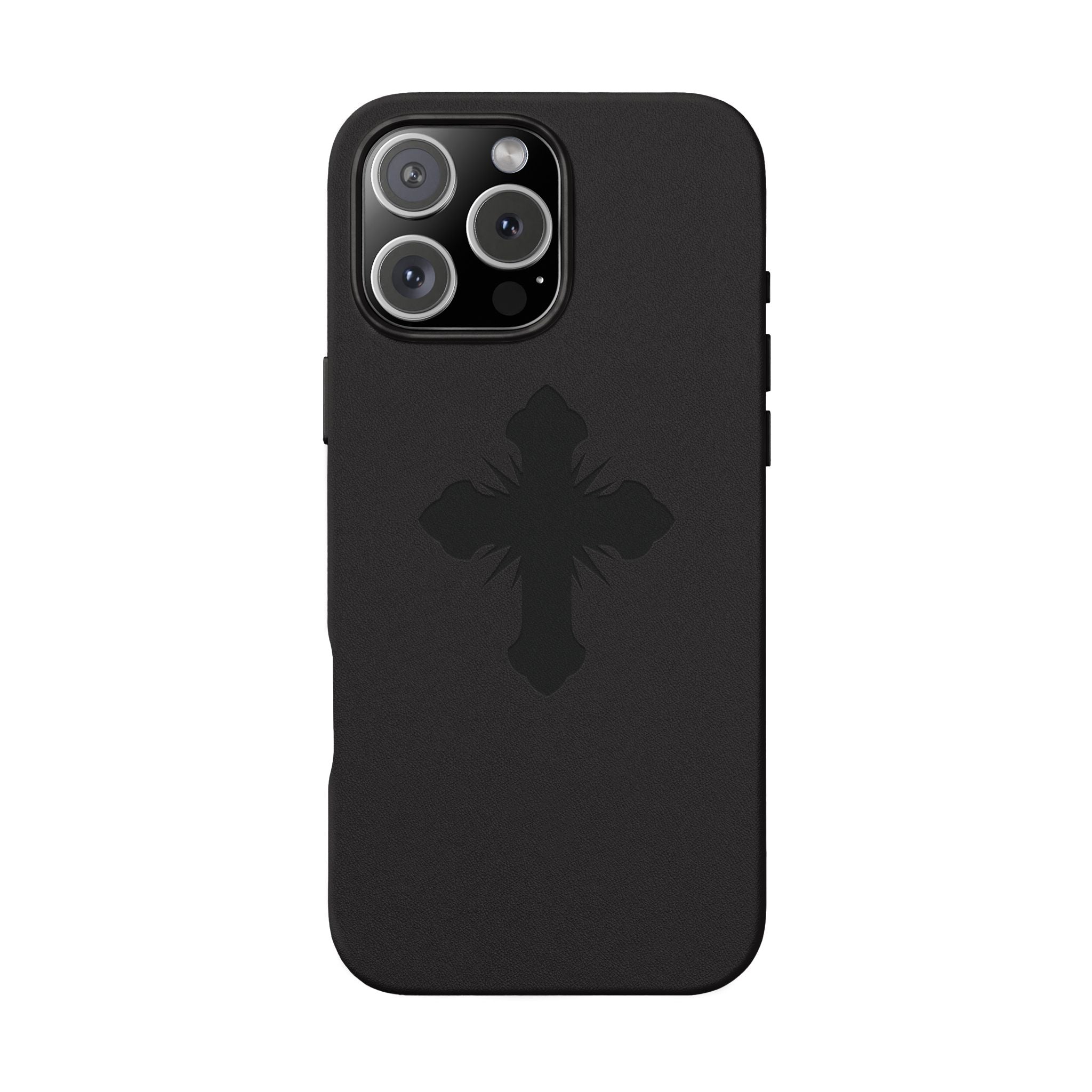 Leather Phone Case with Embossed Cross
