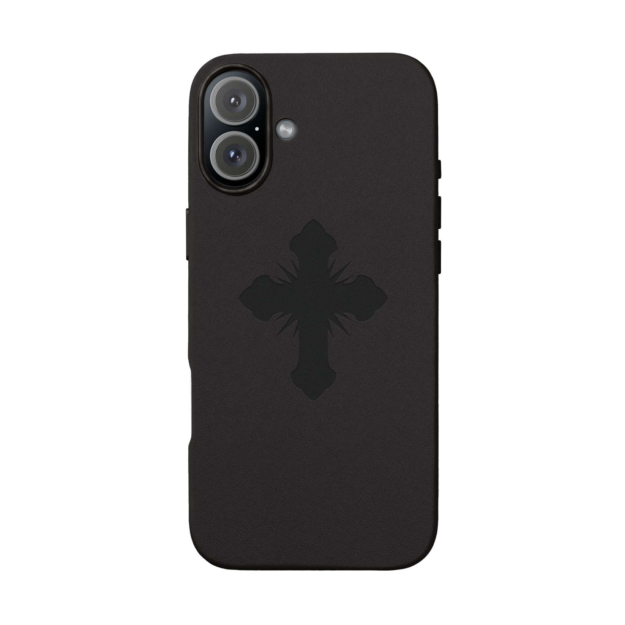 Leather Phone Case with Embossed Cross