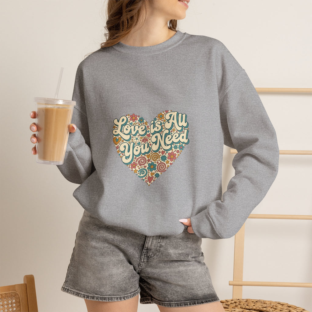 Love Is All You Need Heart Crewneck Sweatshirt