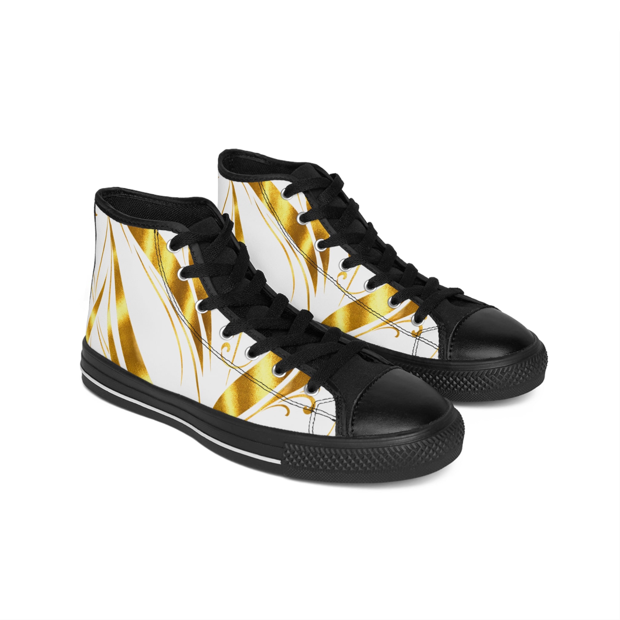 Gold Swirl High-Top Sneakers