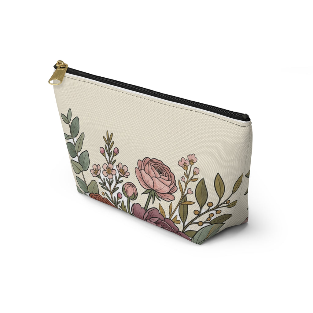 Floral Cosmetic Pouch — Vintage Accessory Bag