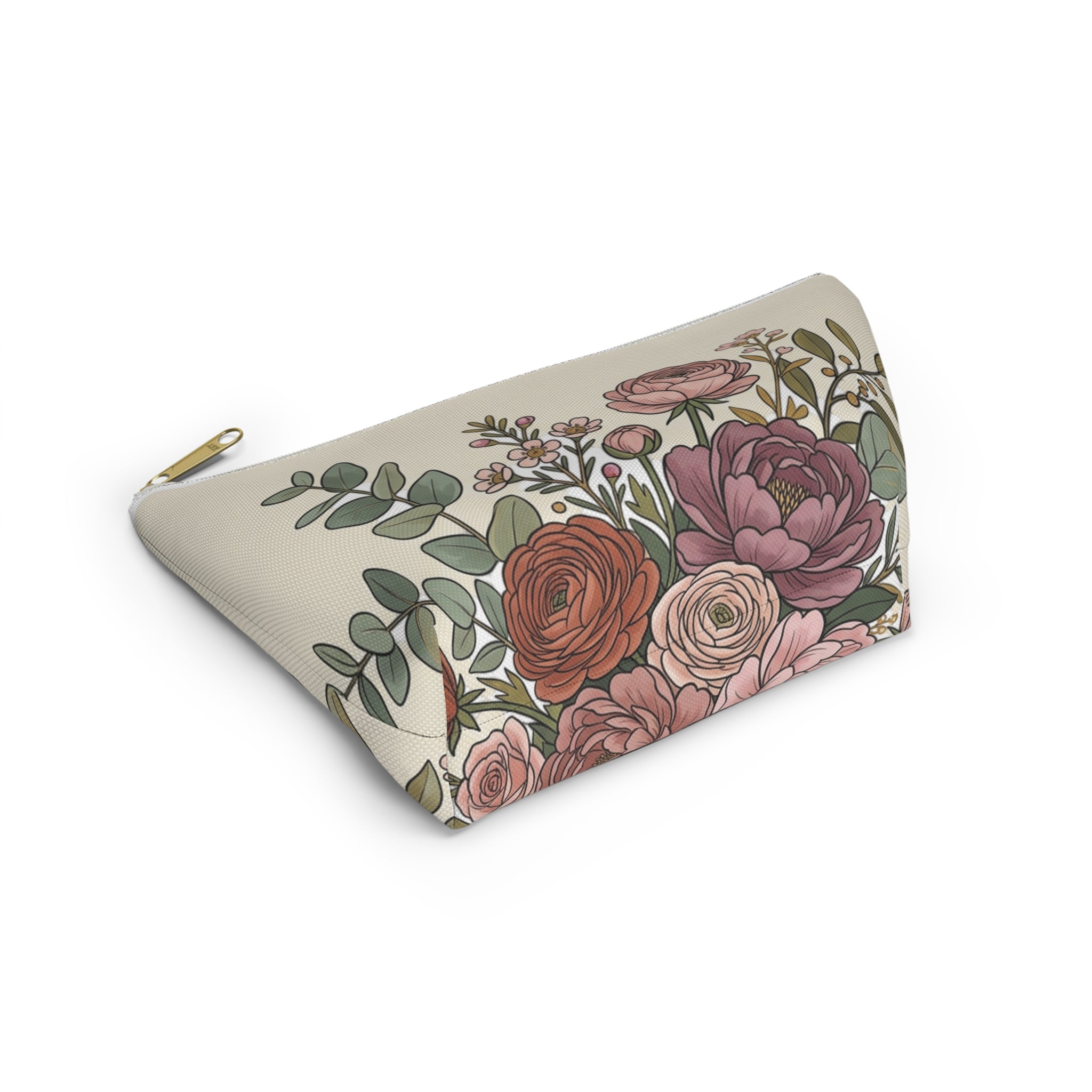 Floral Cosmetic Pouch — Vintage Accessory Bag
