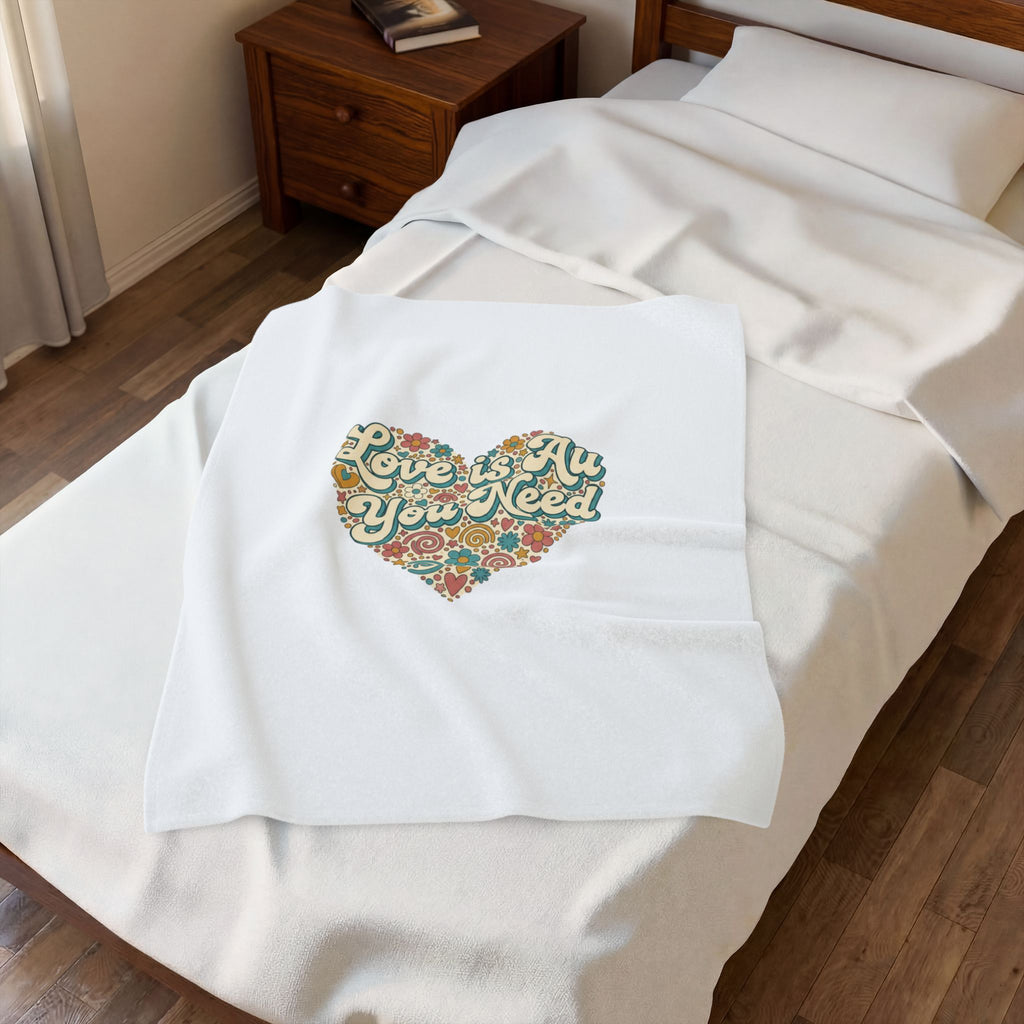 'Love Is All You Need' Velveteen Plush Blanket