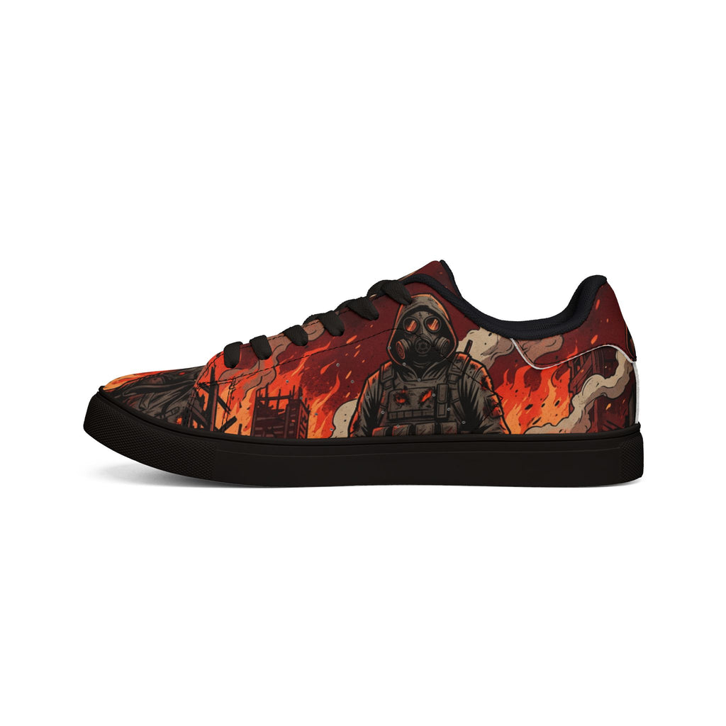 Leather Sneakers — Firefighter Low-Top Shoes