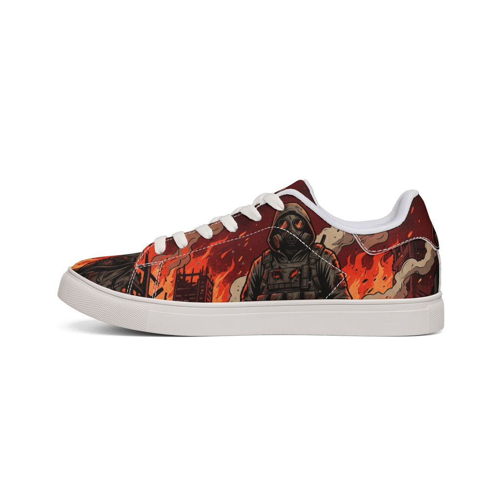 Leather Sneakers — Firefighter Low-Top Shoes
