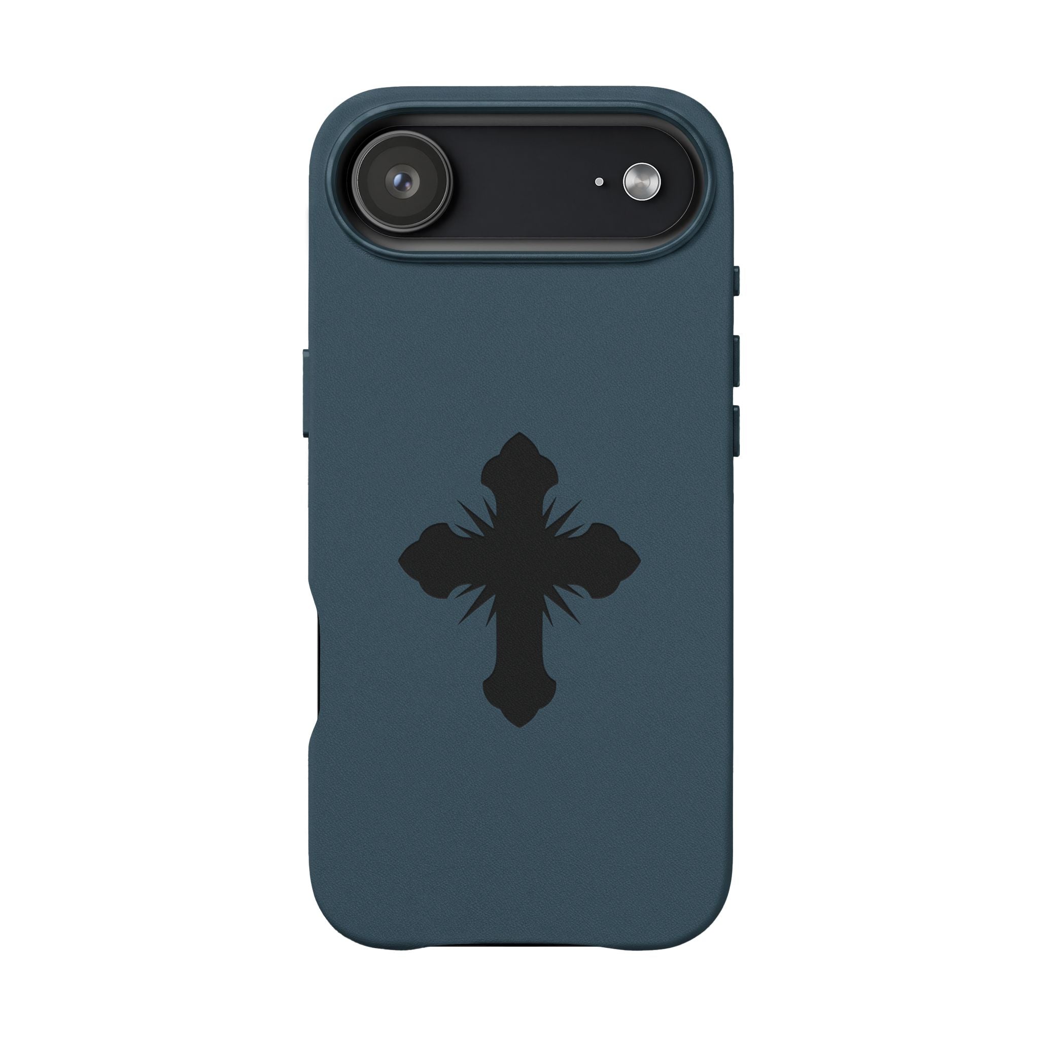 Leather Phone Case with Embossed Cross