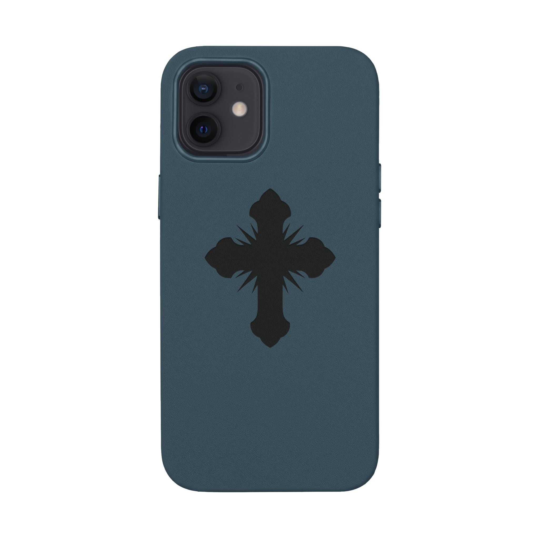 Leather Phone Case with Embossed Cross