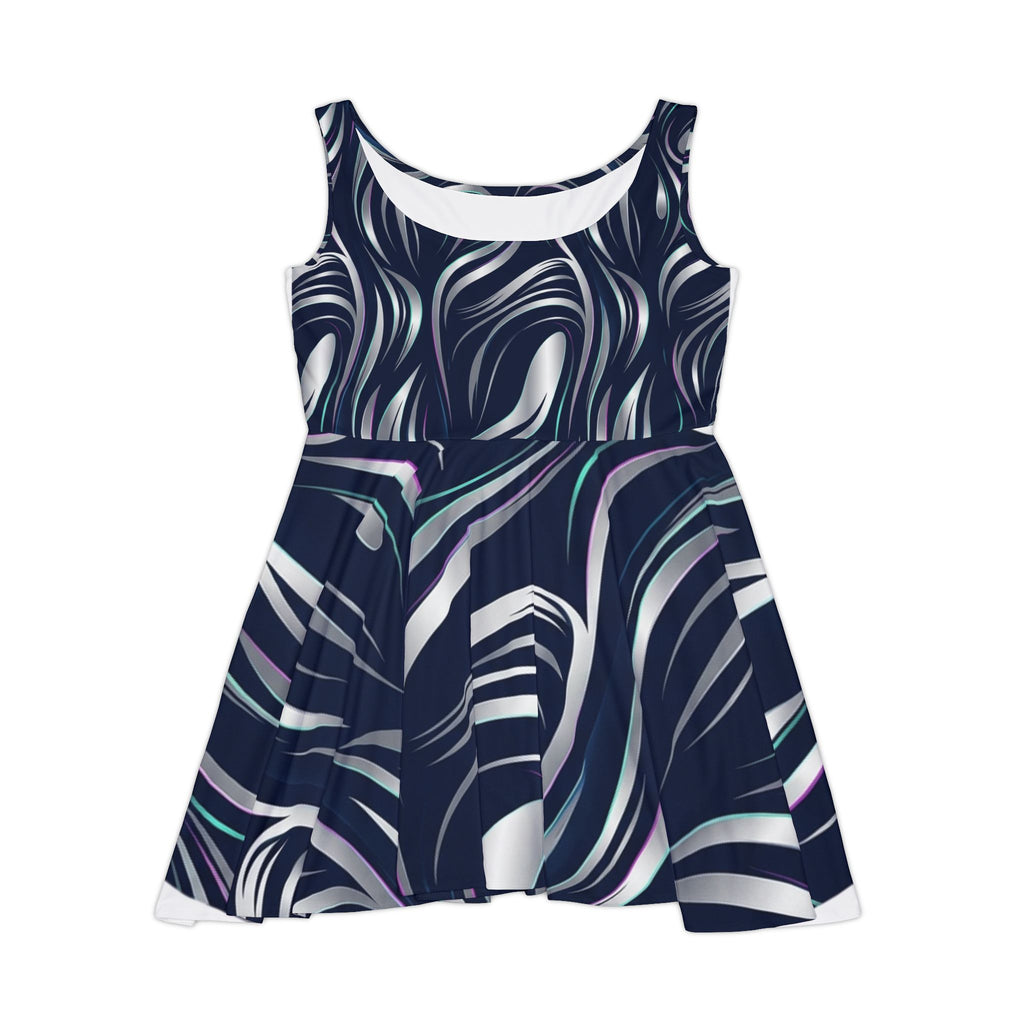 Abstract Wave Skater Dress