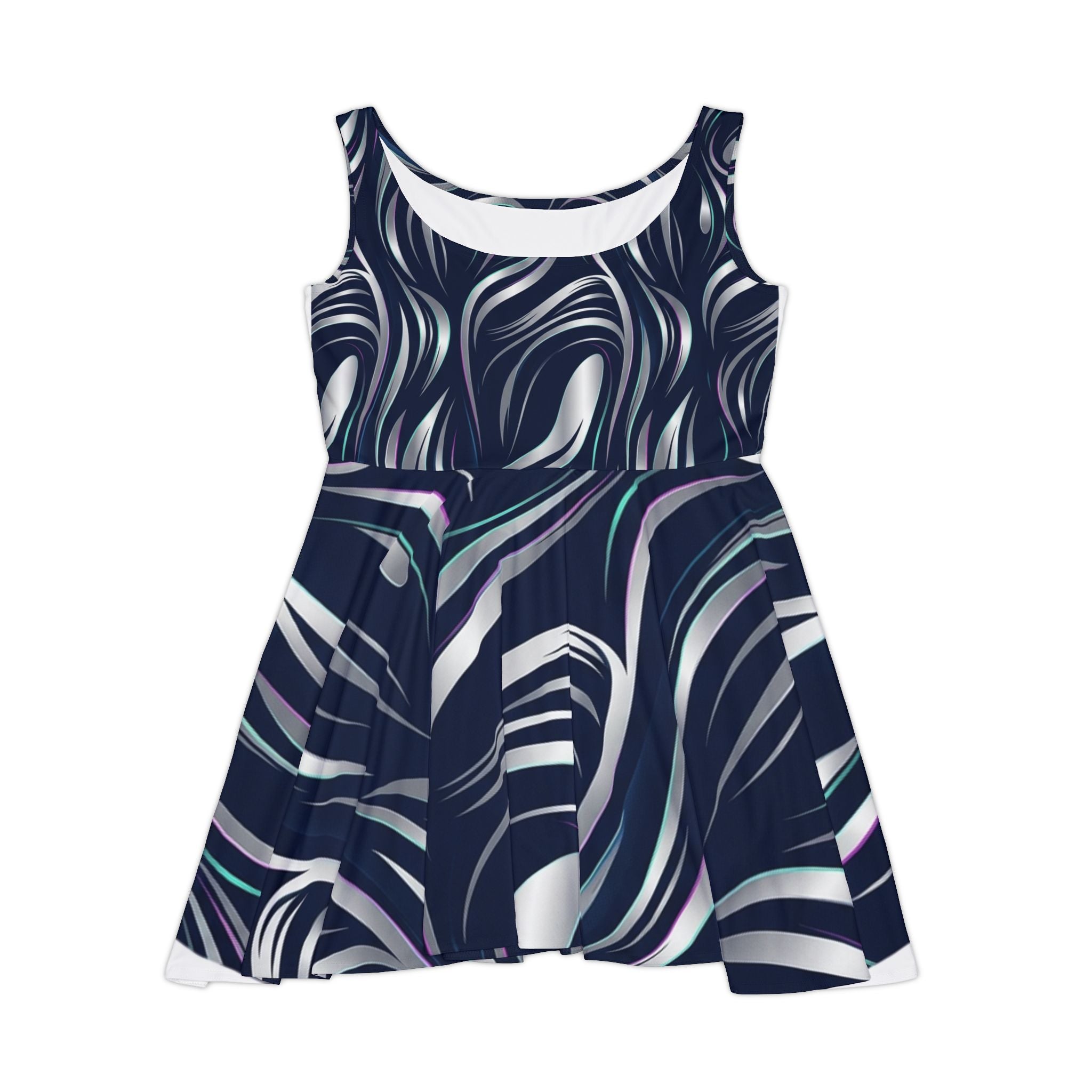 Abstract Wave Skater Dress