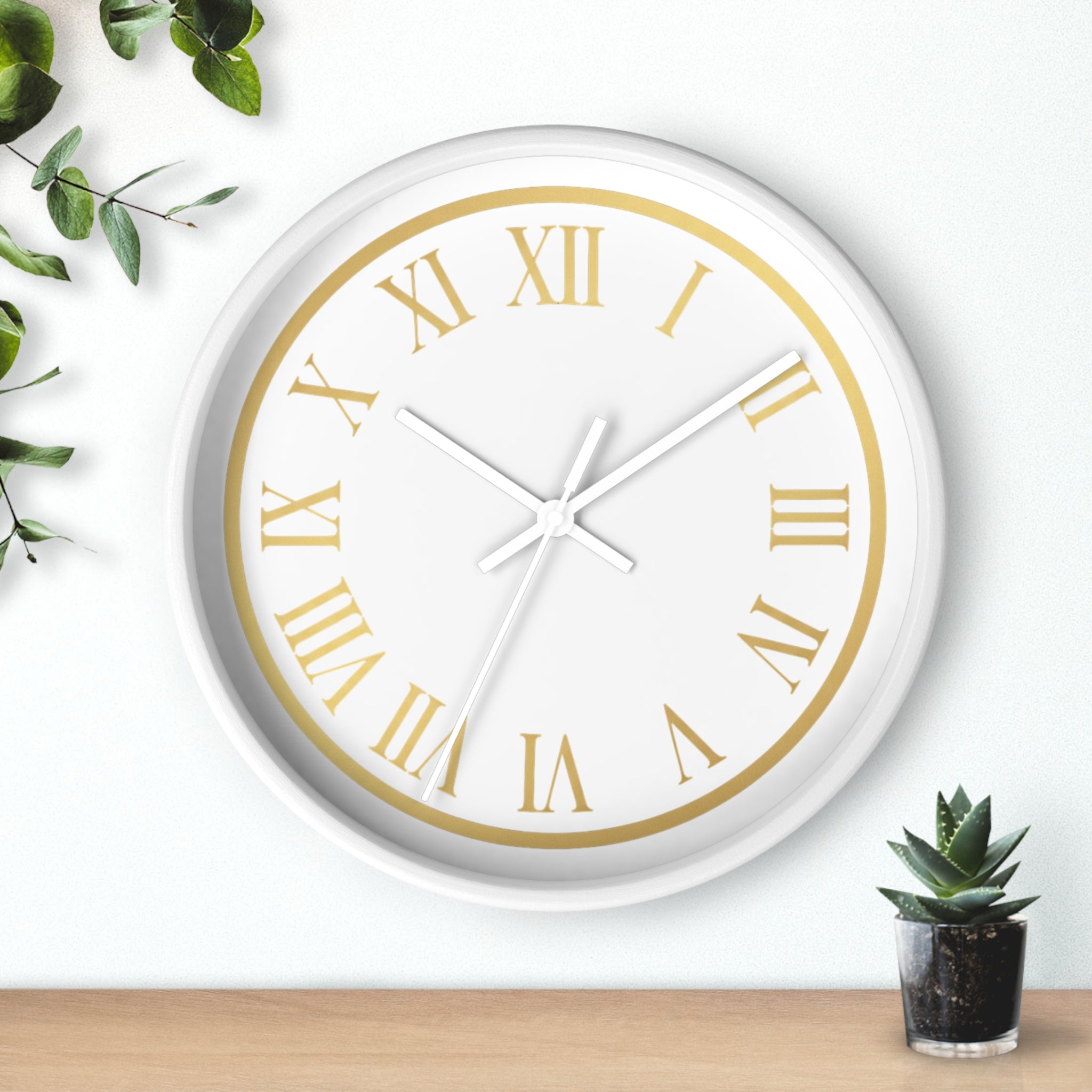 Black & Gold Roman Numeral Wall Clock