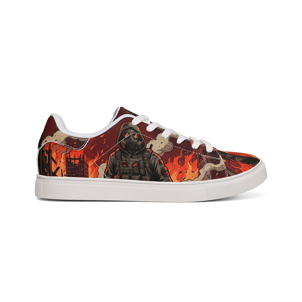 Leather Sneakers — Firefighter Low-Top Shoes