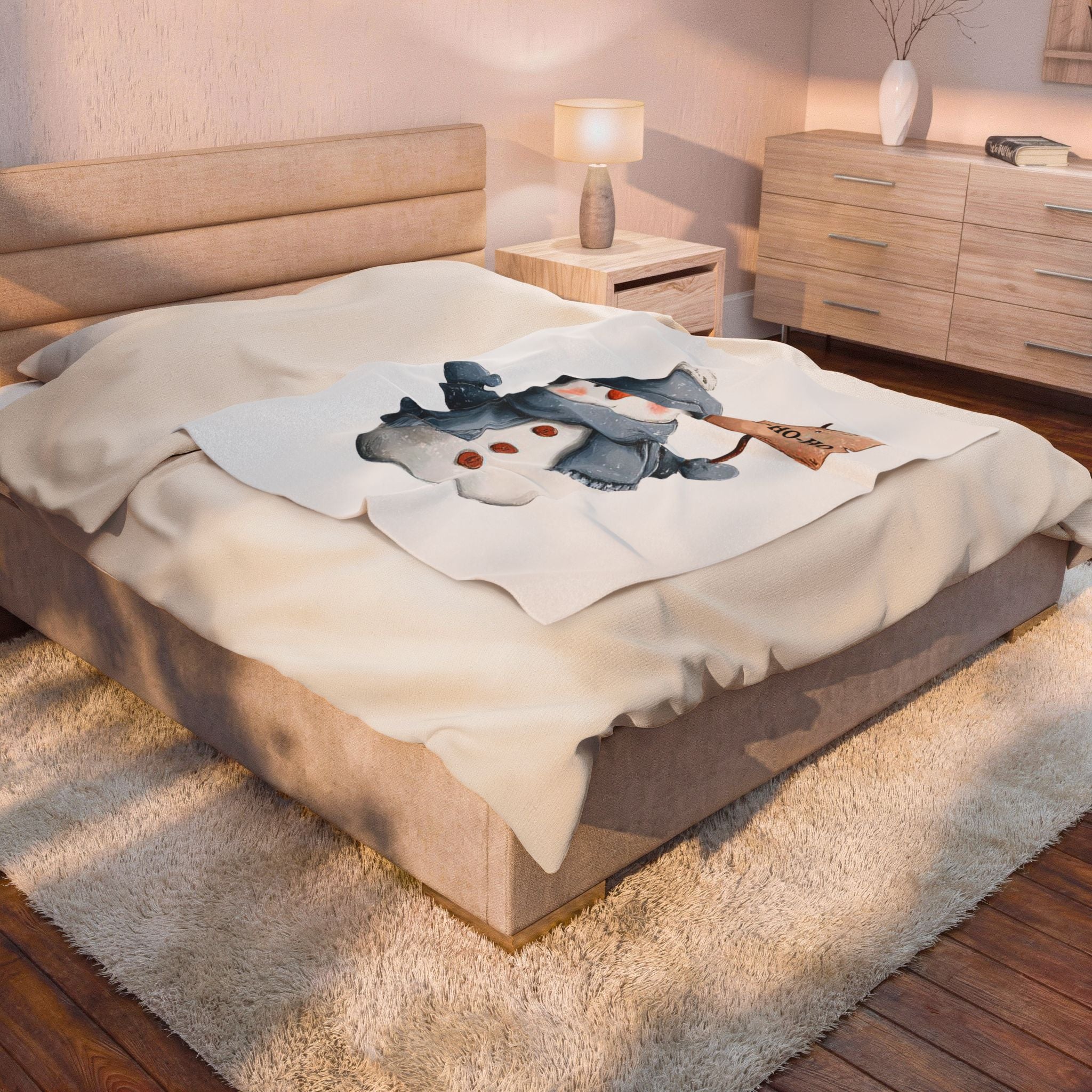 Snowman Velveteen Plush Blanket