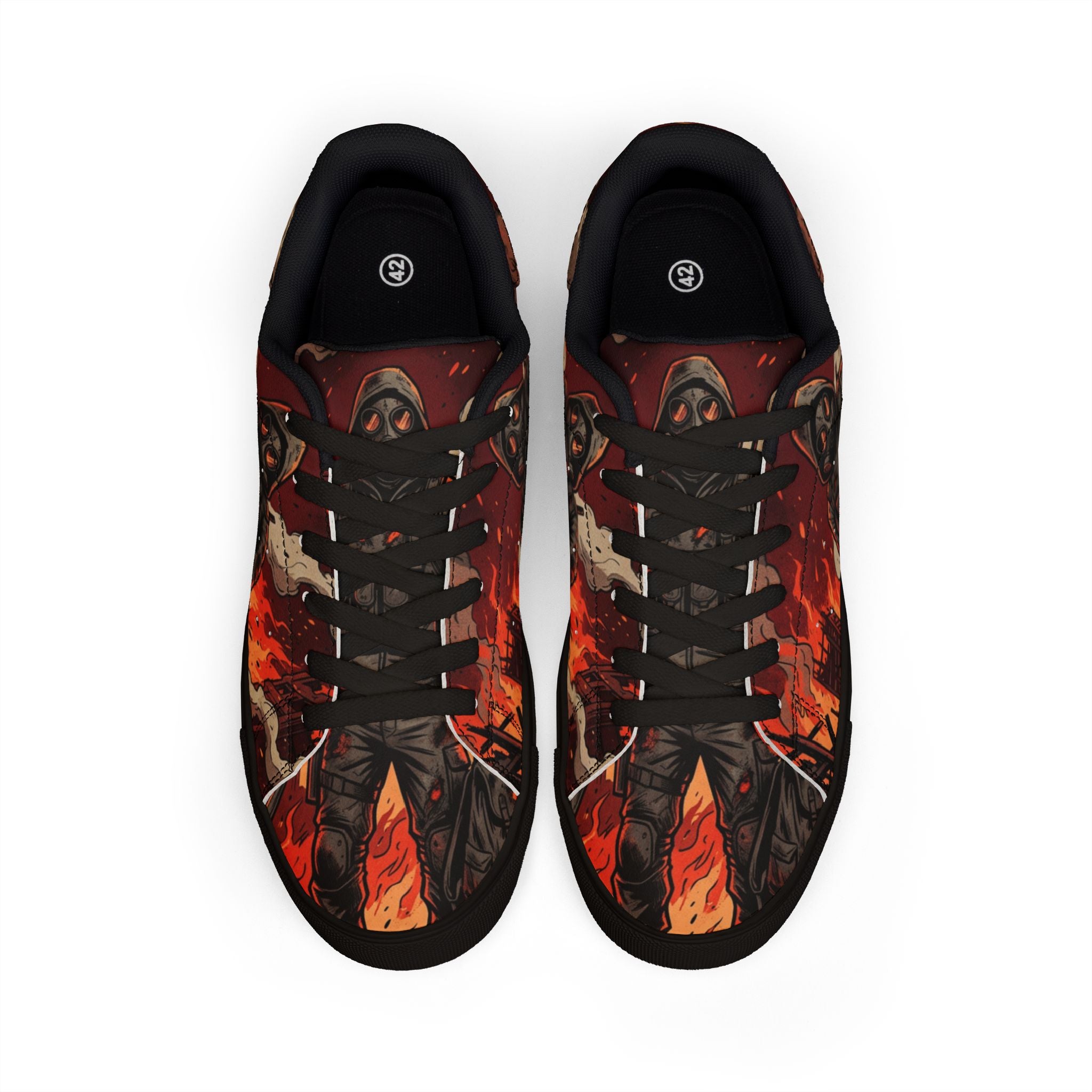 Leather Sneakers — Firefighter Low-Top Shoes