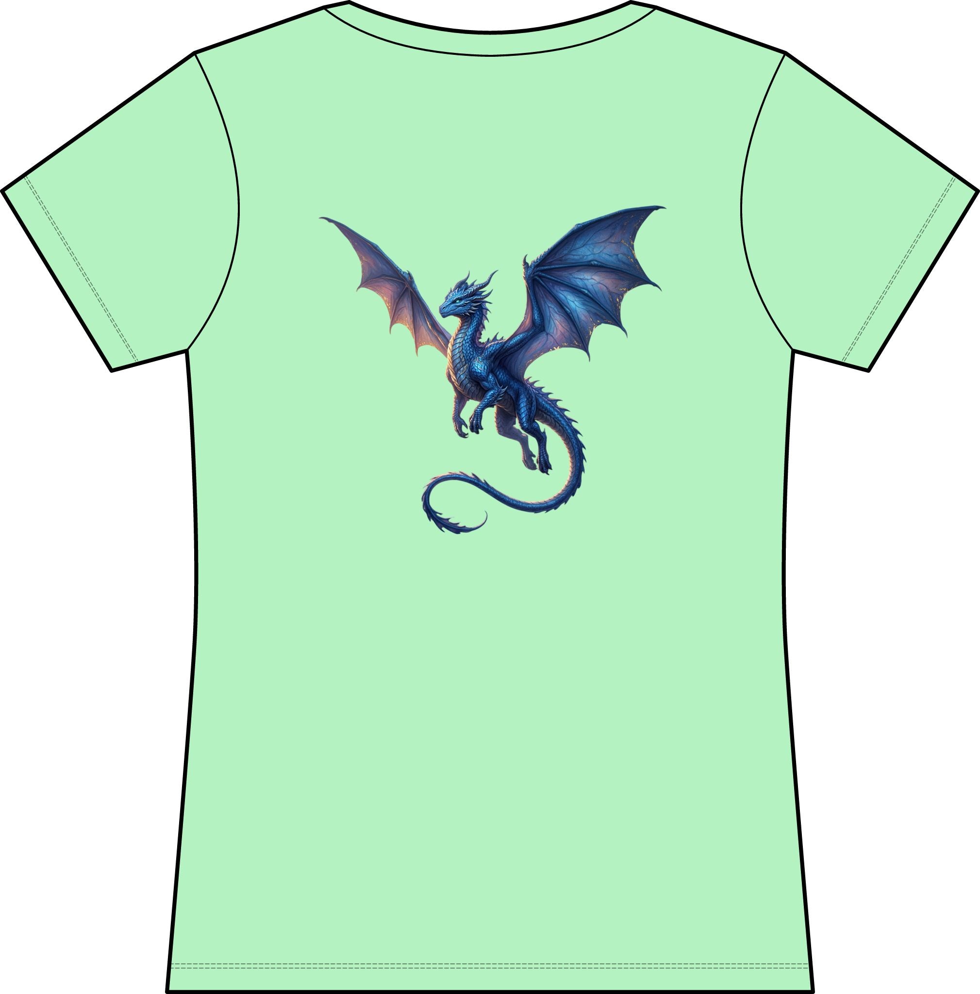 Blue Fantasy Dragon T-Shirt
