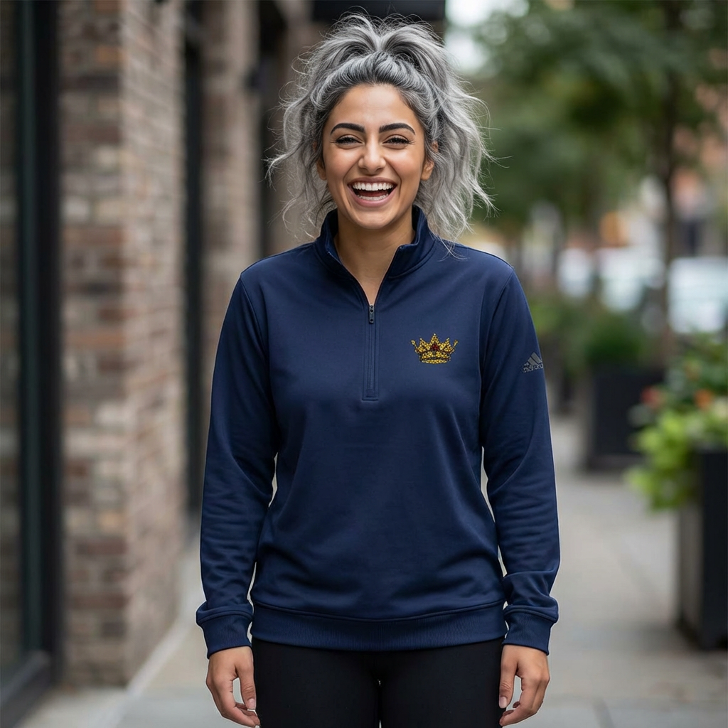 Adidas Embroidered Zip Pullover