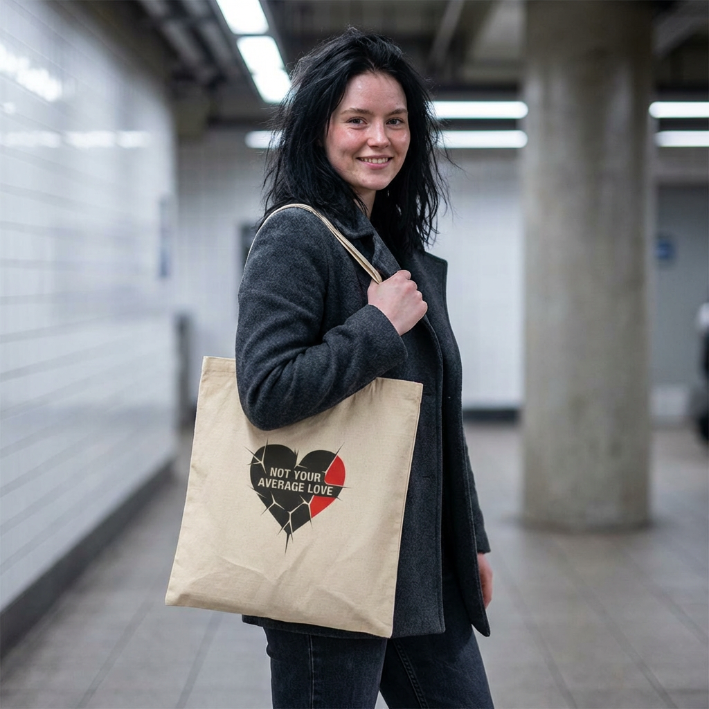 Chain Heart Graphic Tote