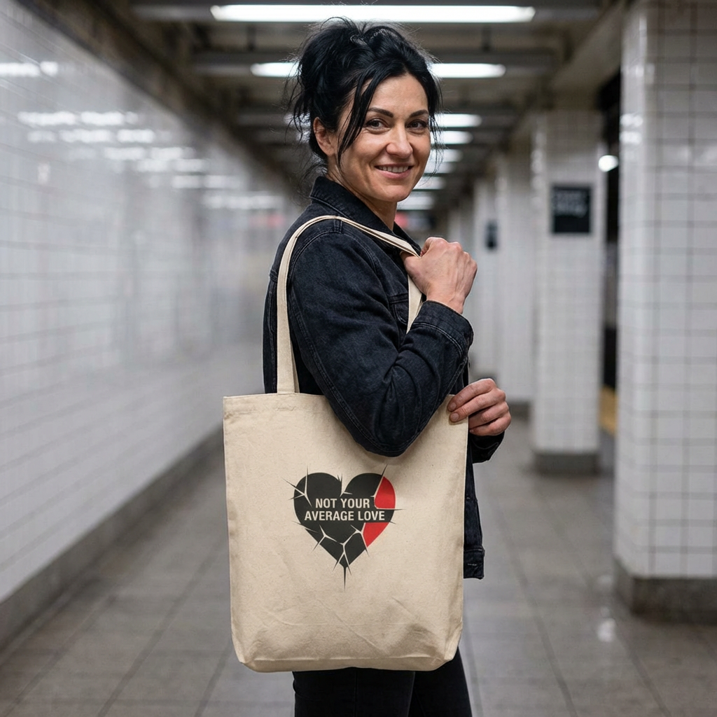Chain Heart Graphic Tote