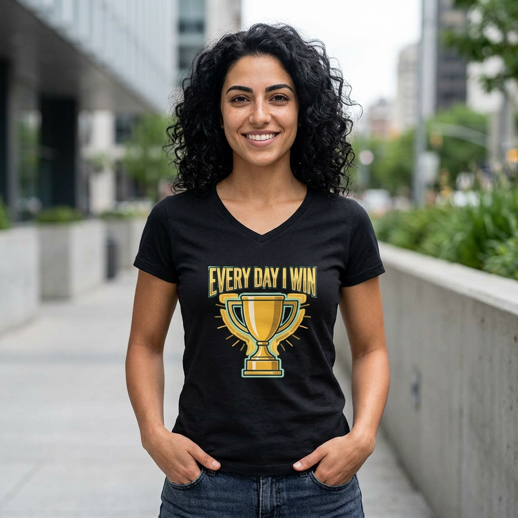 Every Day I Win Trophy V-Neck Tee