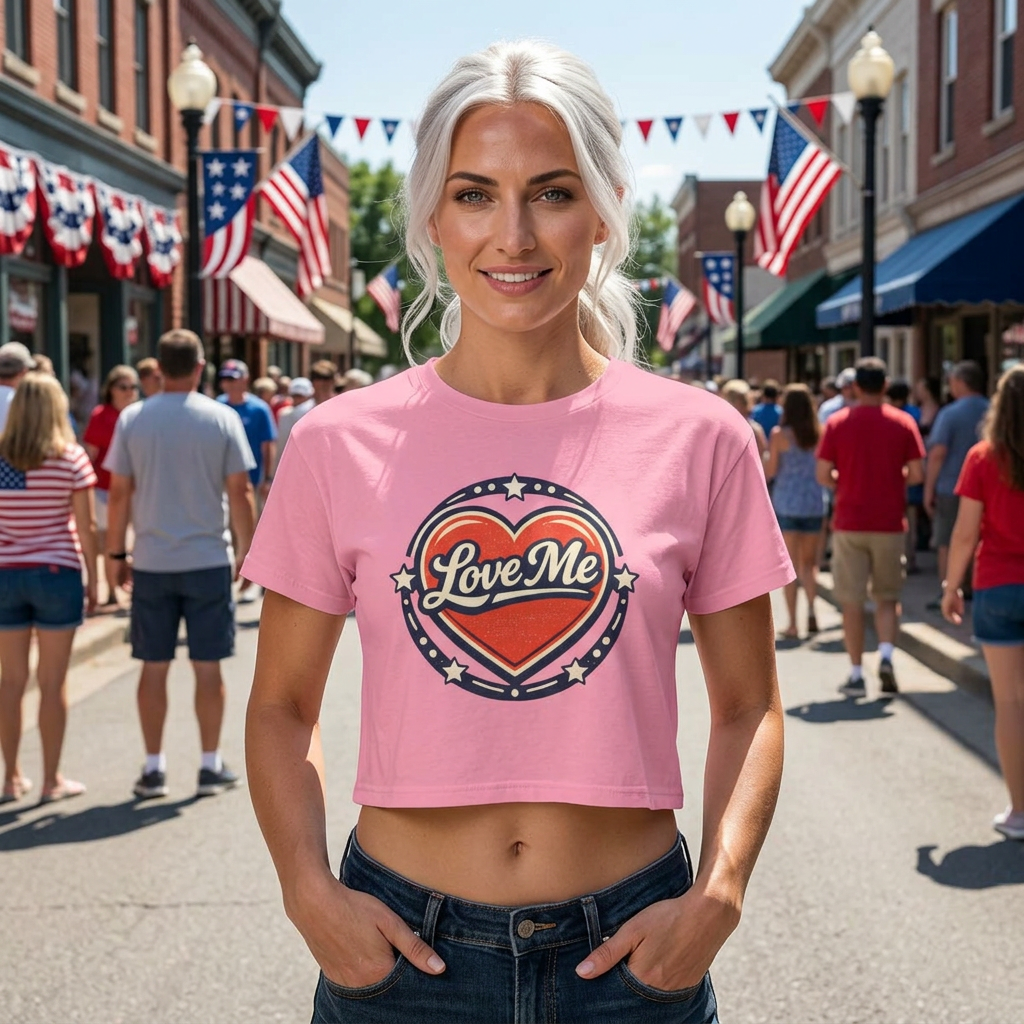 Love Me Heart Crop Tee — Women's Crop Top