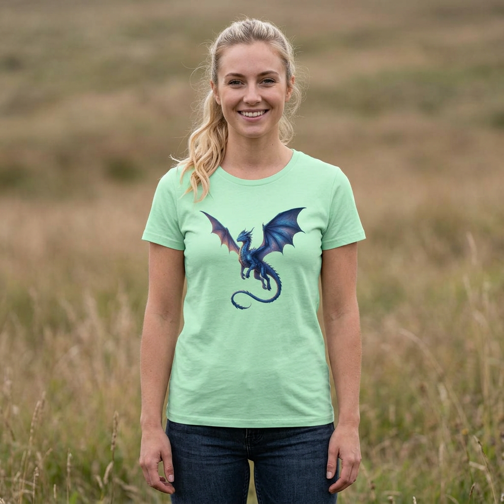 Blue Fantasy Dragon T-Shirt