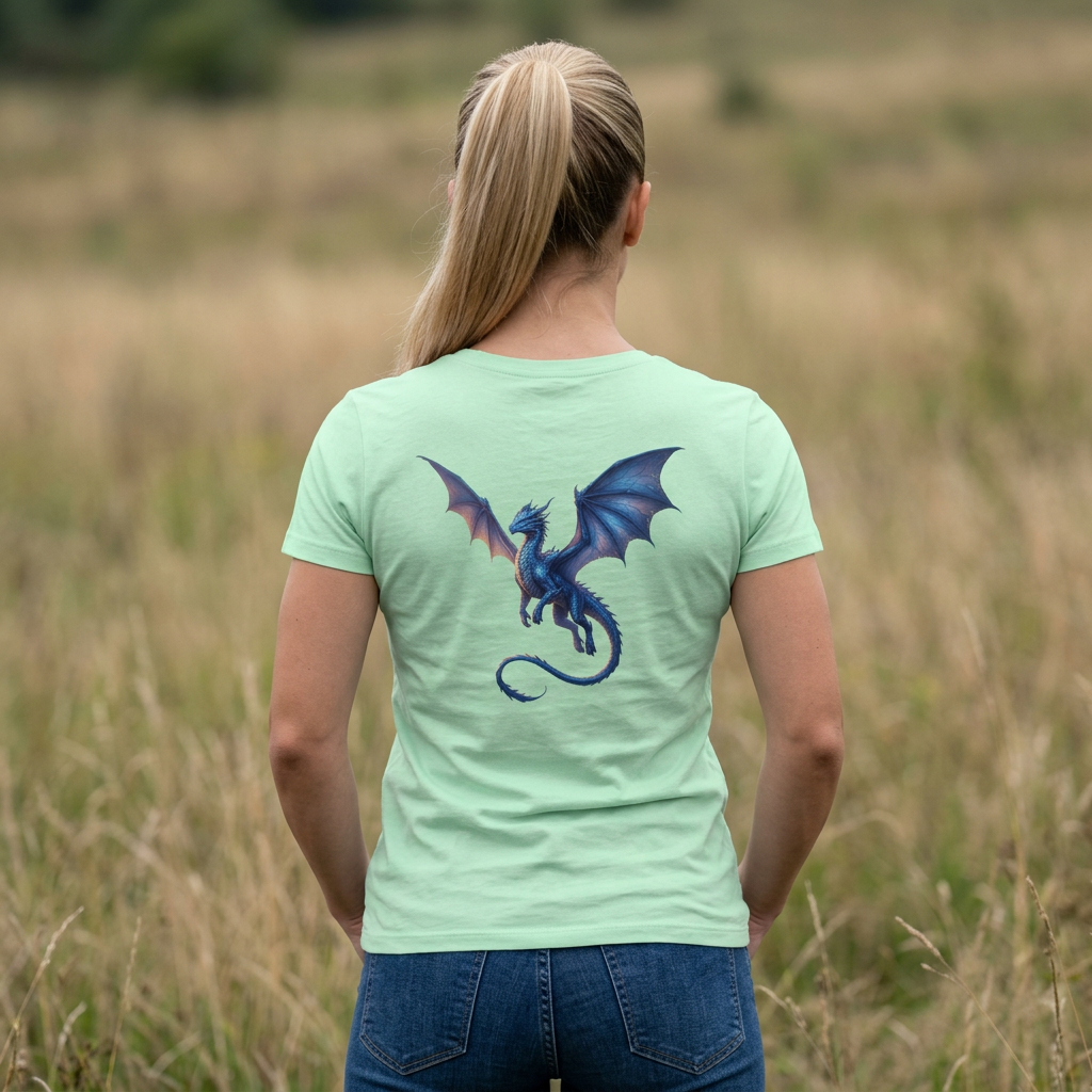 Blue Fantasy Dragon T-Shirt