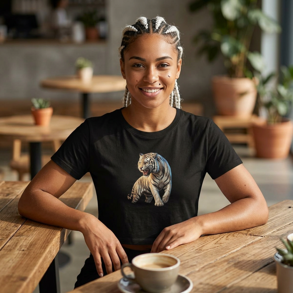 Vintage White Tiger Graphic Women's Top