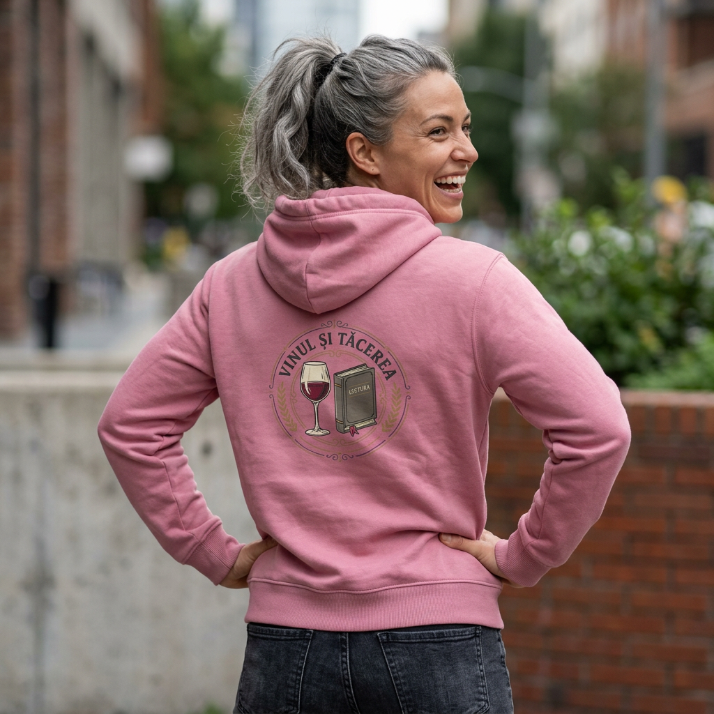 Wine & Silence Hoodie — "Vinul și Tăcerea" Pullover