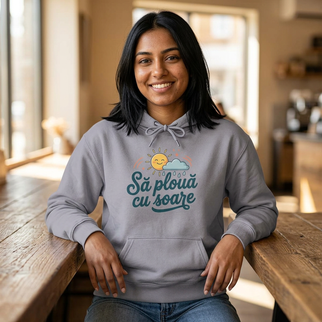Romanian "Să plouă cu soare" Sun & Cloud Hoodie