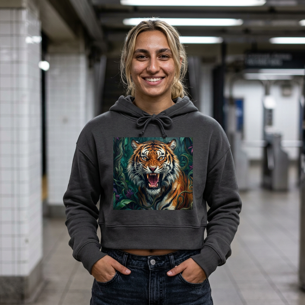 Tiger Hoodie — Women's Fierce Jungle Animal