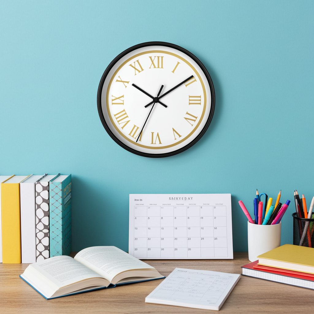 Black & Gold Roman Numeral Wall Clock