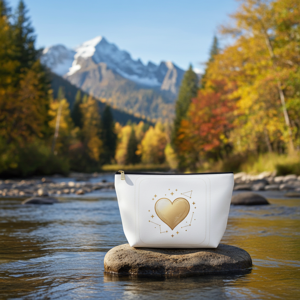 Gold Heart Constellation Accessory Pouch