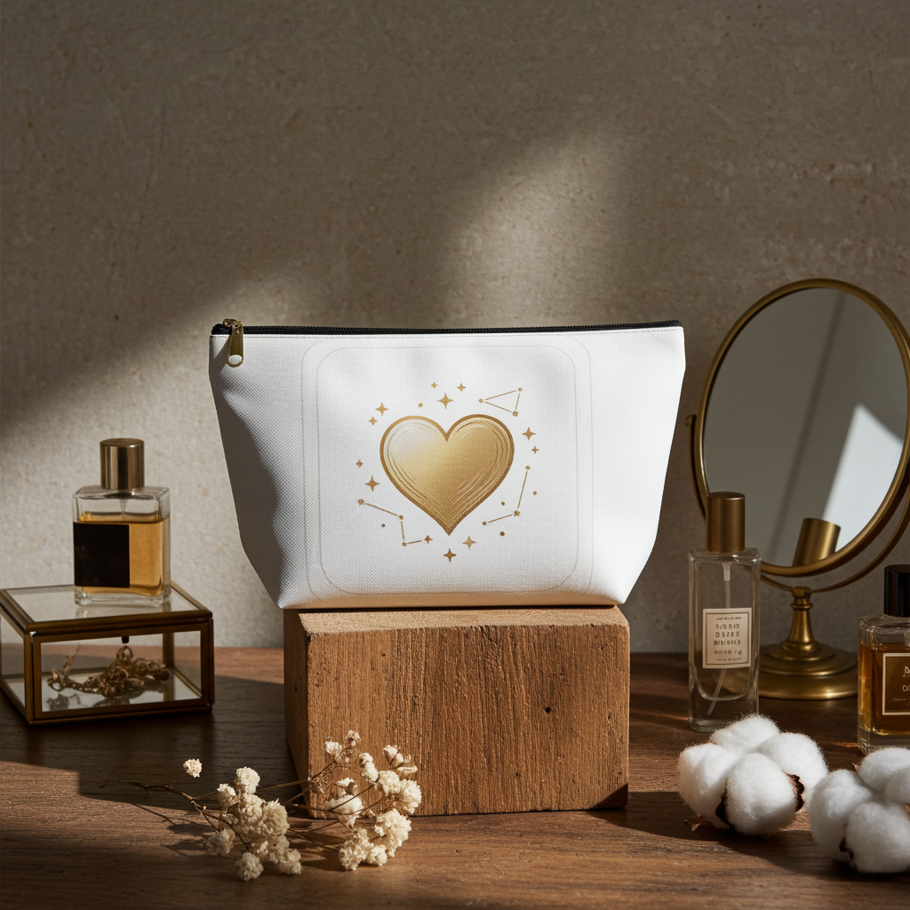 Gold Heart Constellation Accessory Pouch
