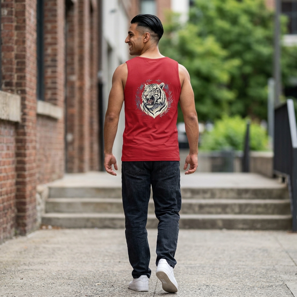 White Tiger Graphic Sleeveless Tee