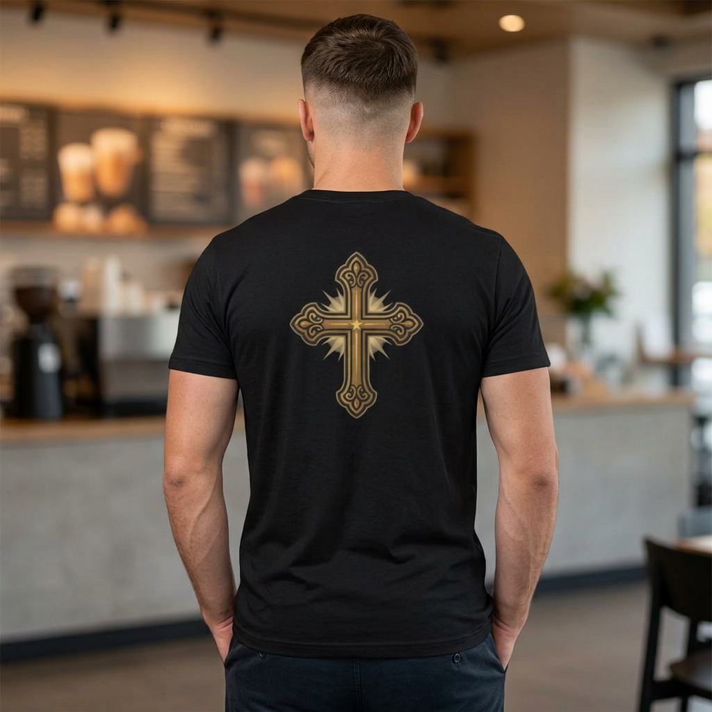 Gold Ornate Cross T-Shirt