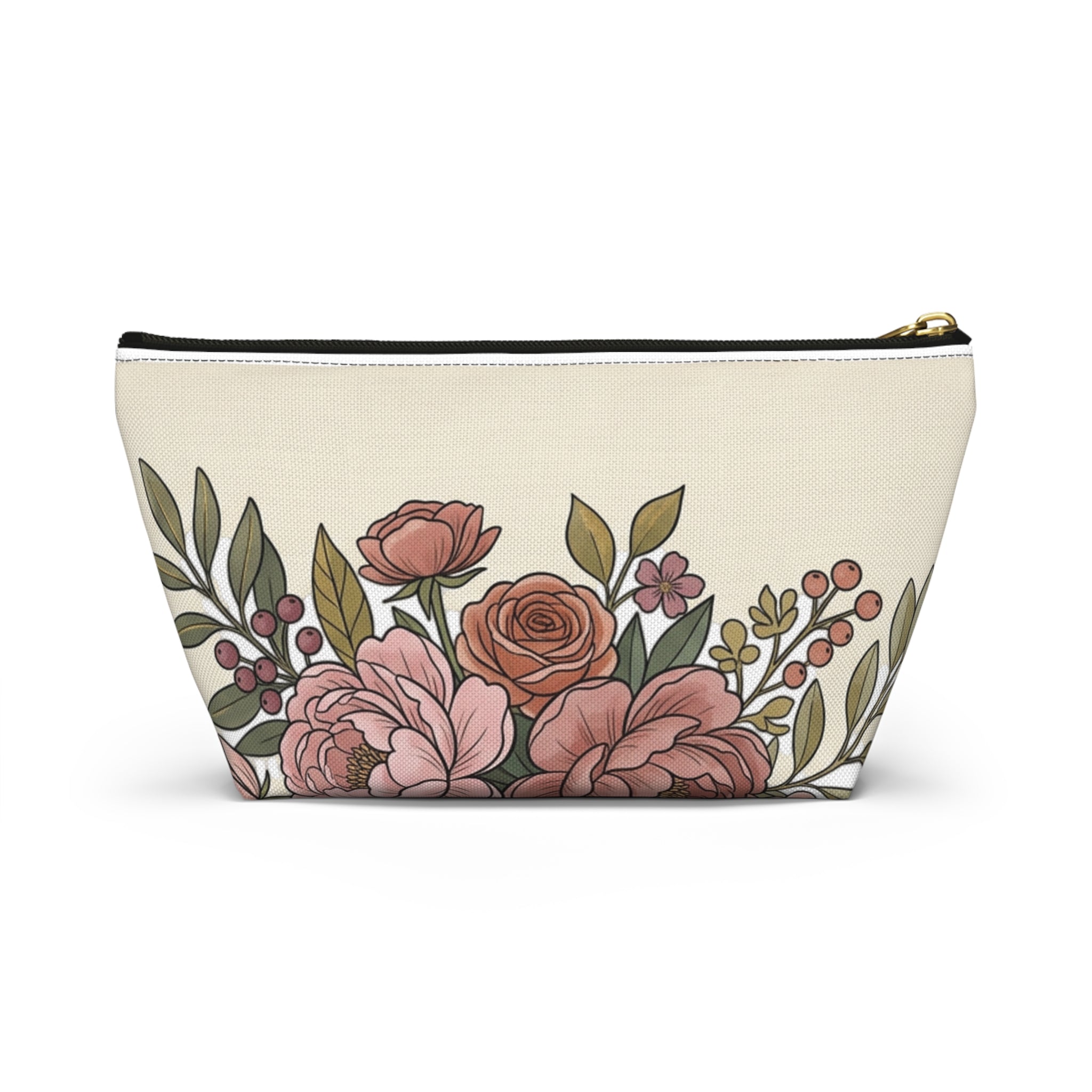 Floral Cosmetic Pouch — Vintage Accessory Bag