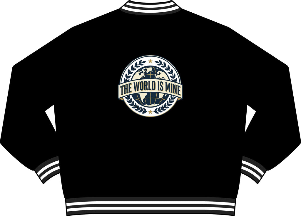 Varsity Bomber Jacket — "The World Is Mine"