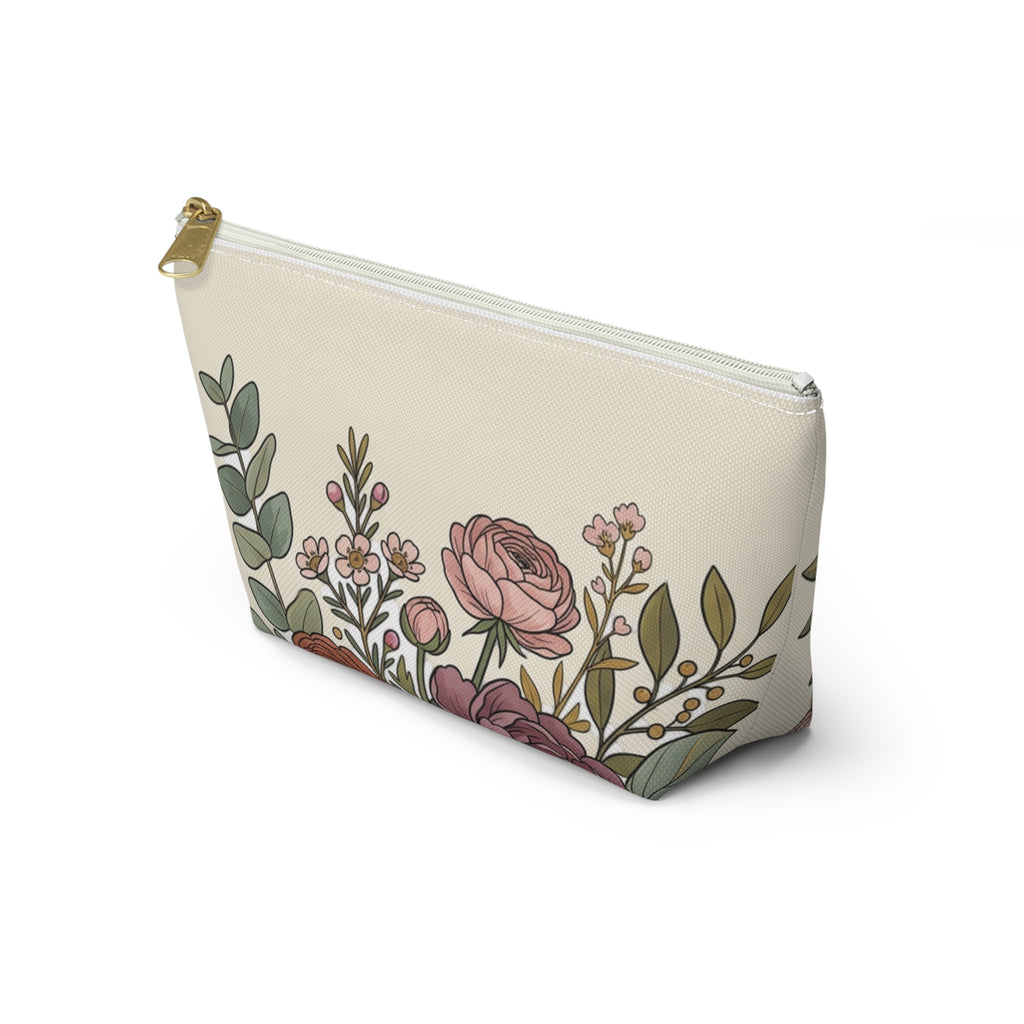 Floral Cosmetic Pouch — Vintage Accessory Bag
