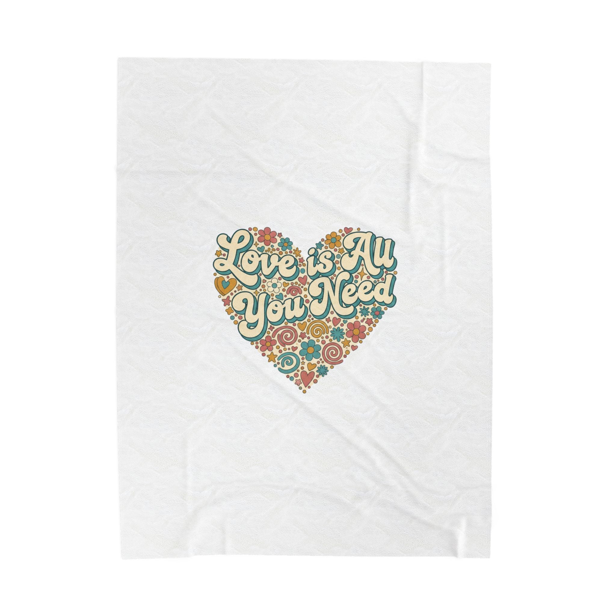 'Love Is All You Need' Velveteen Plush Blanket