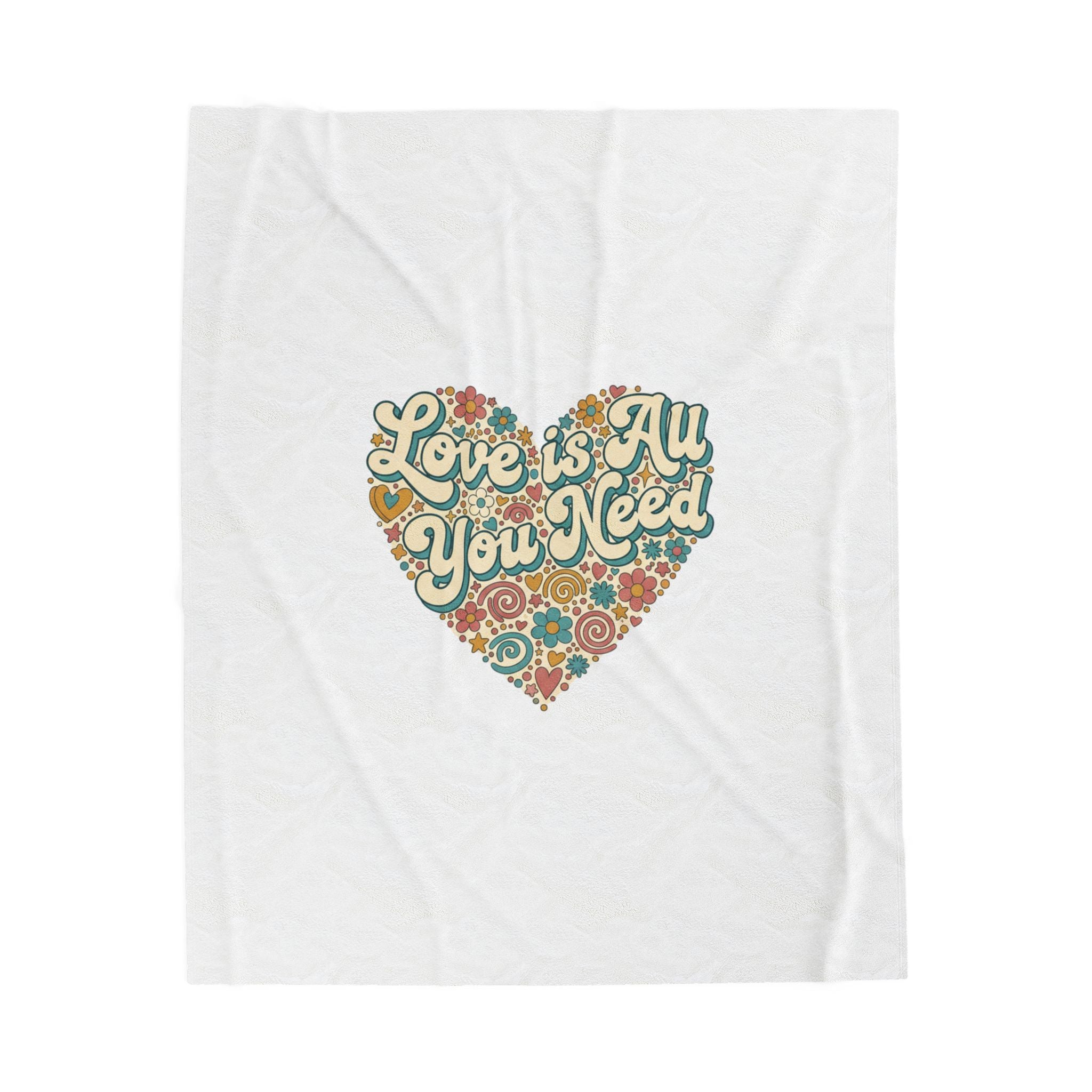 'Love Is All You Need' Velveteen Plush Blanket