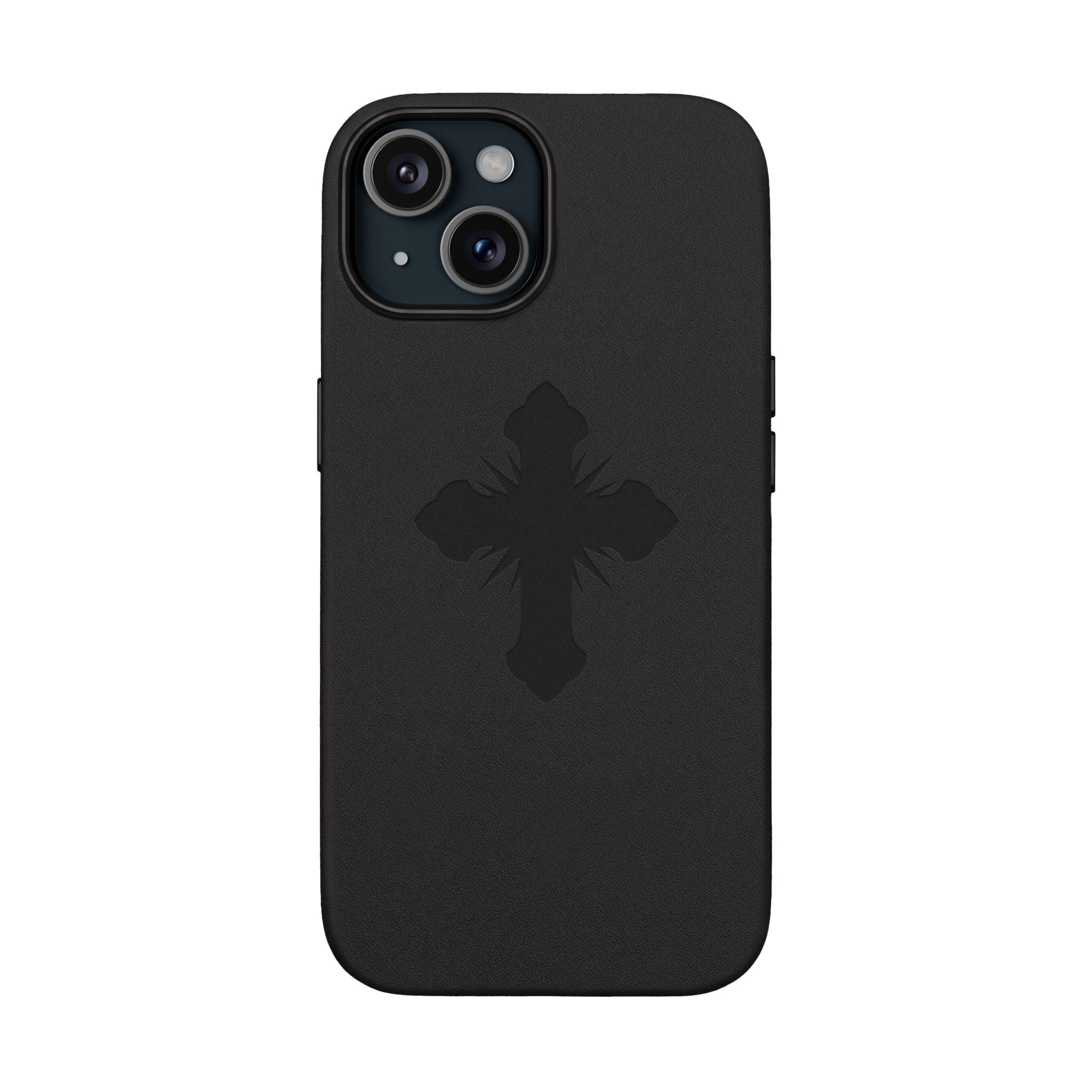 Leather Phone Case with Embossed Cross