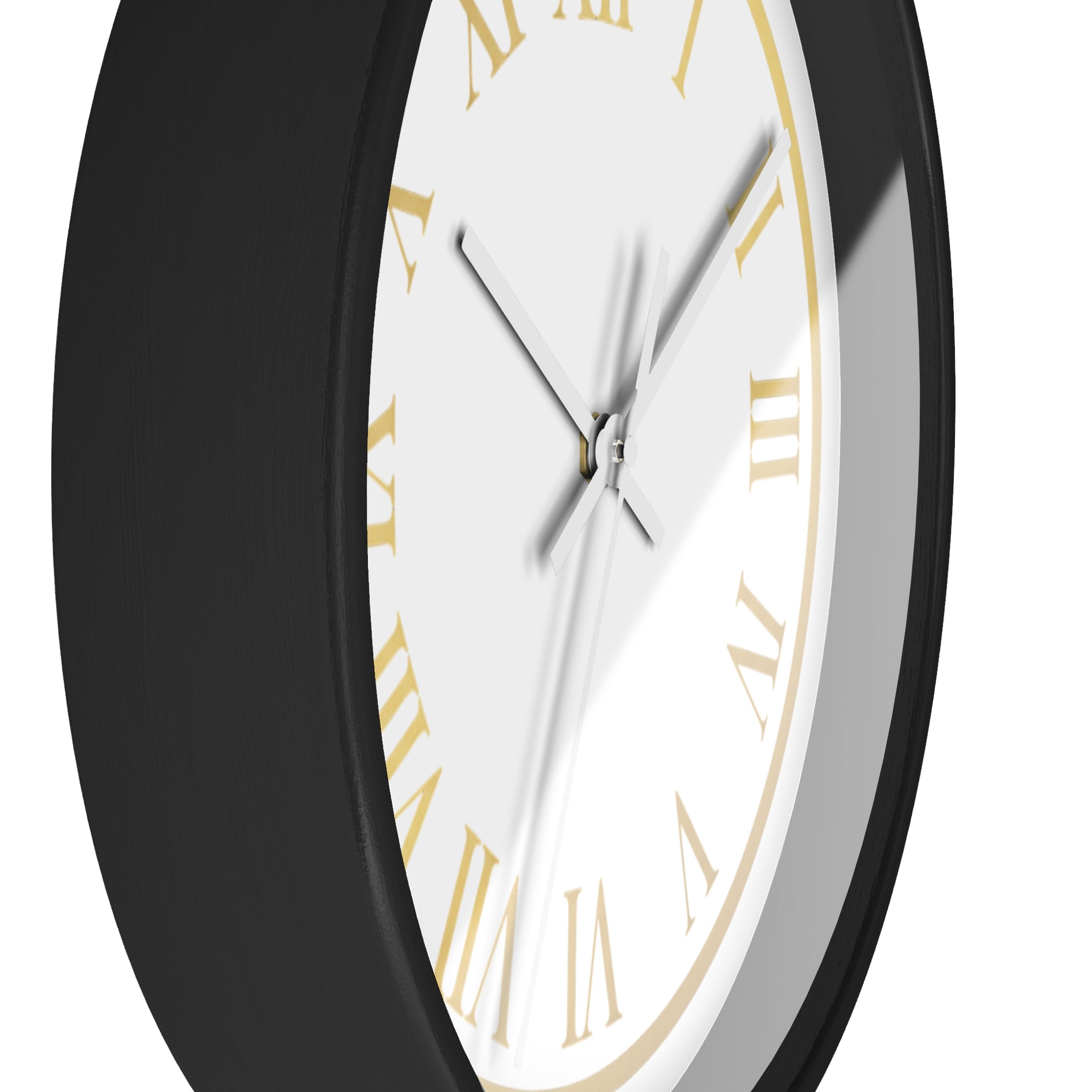 Black & Gold Roman Numeral Wall Clock