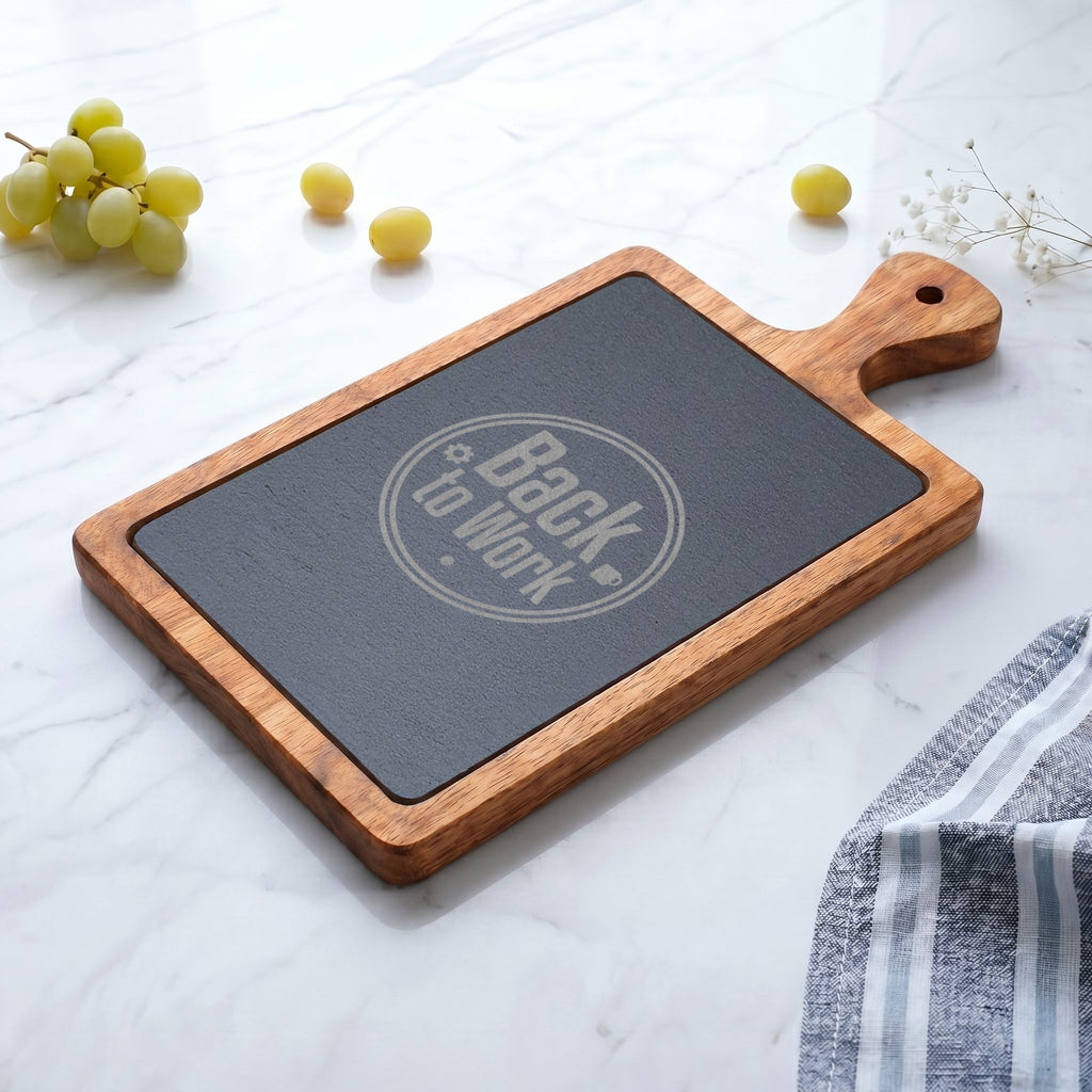 Engraved 'Back to Work' Charcuterie Board