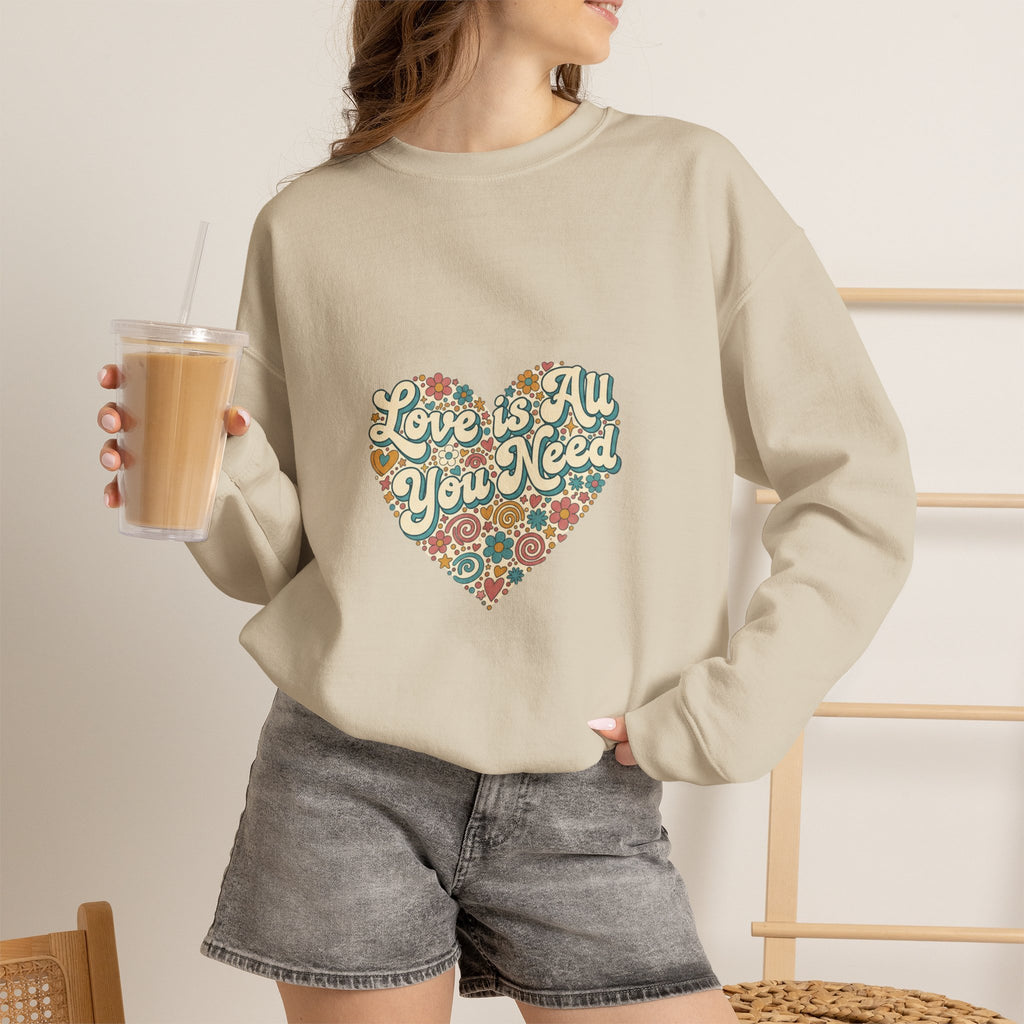 Love Is All You Need Heart Crewneck Sweatshirt