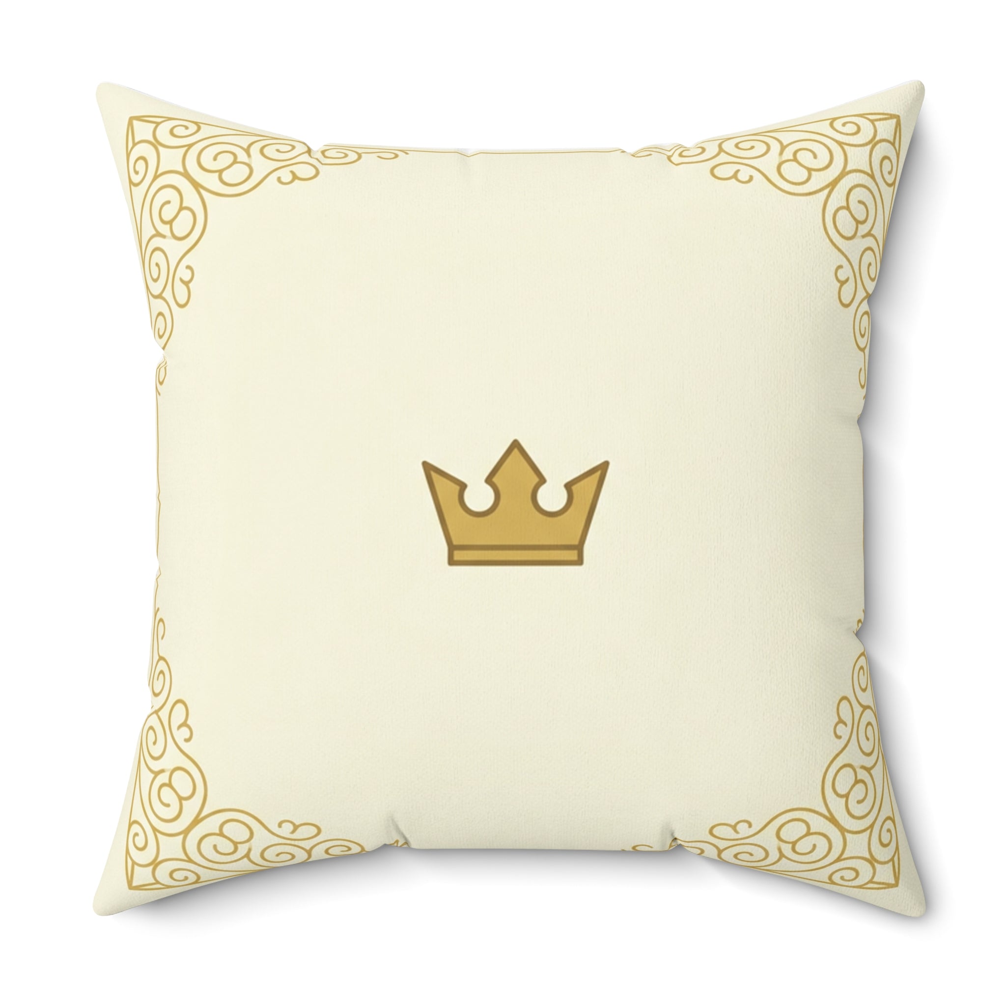 Royal Gold Crown Throw Pillow