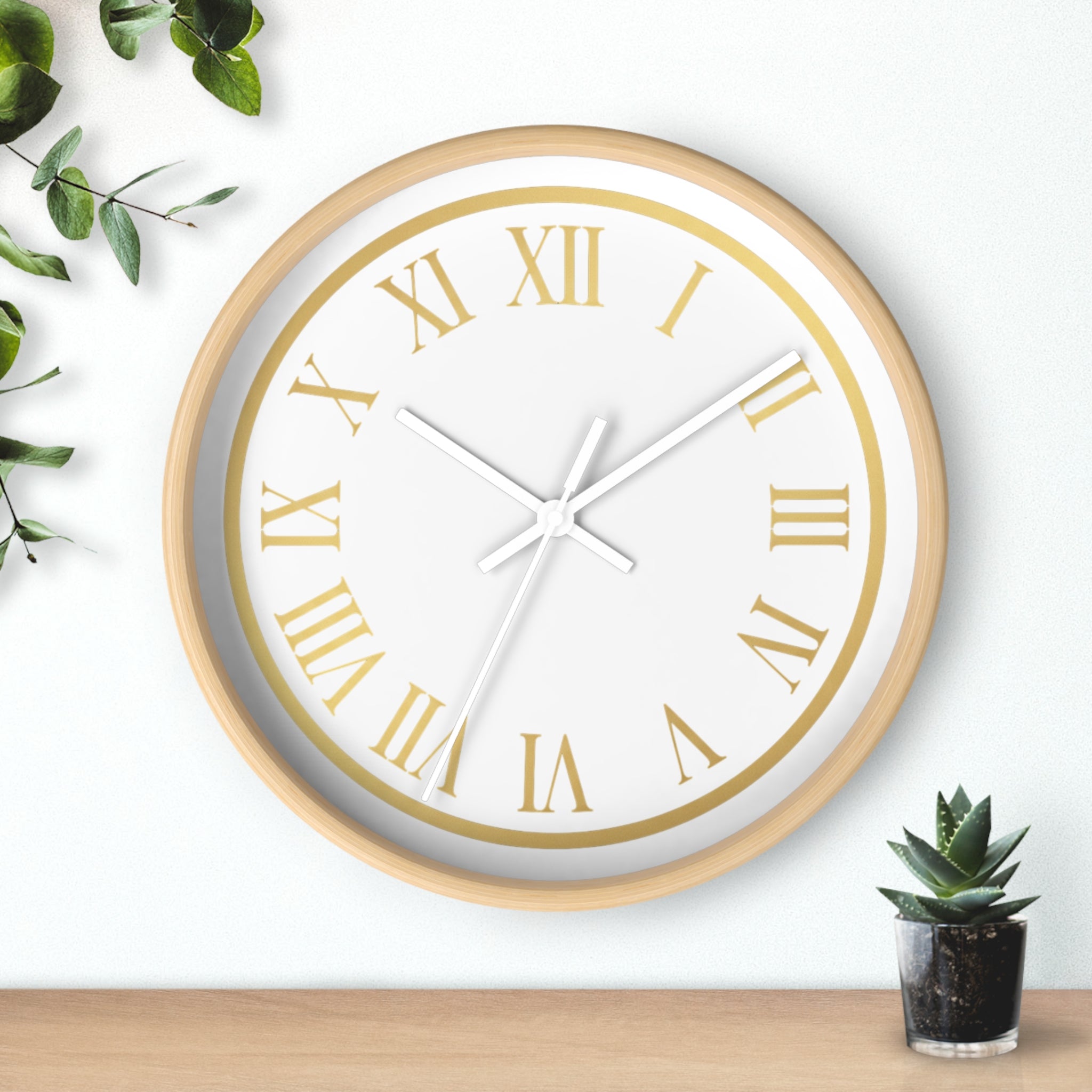 Black & Gold Roman Numeral Wall Clock