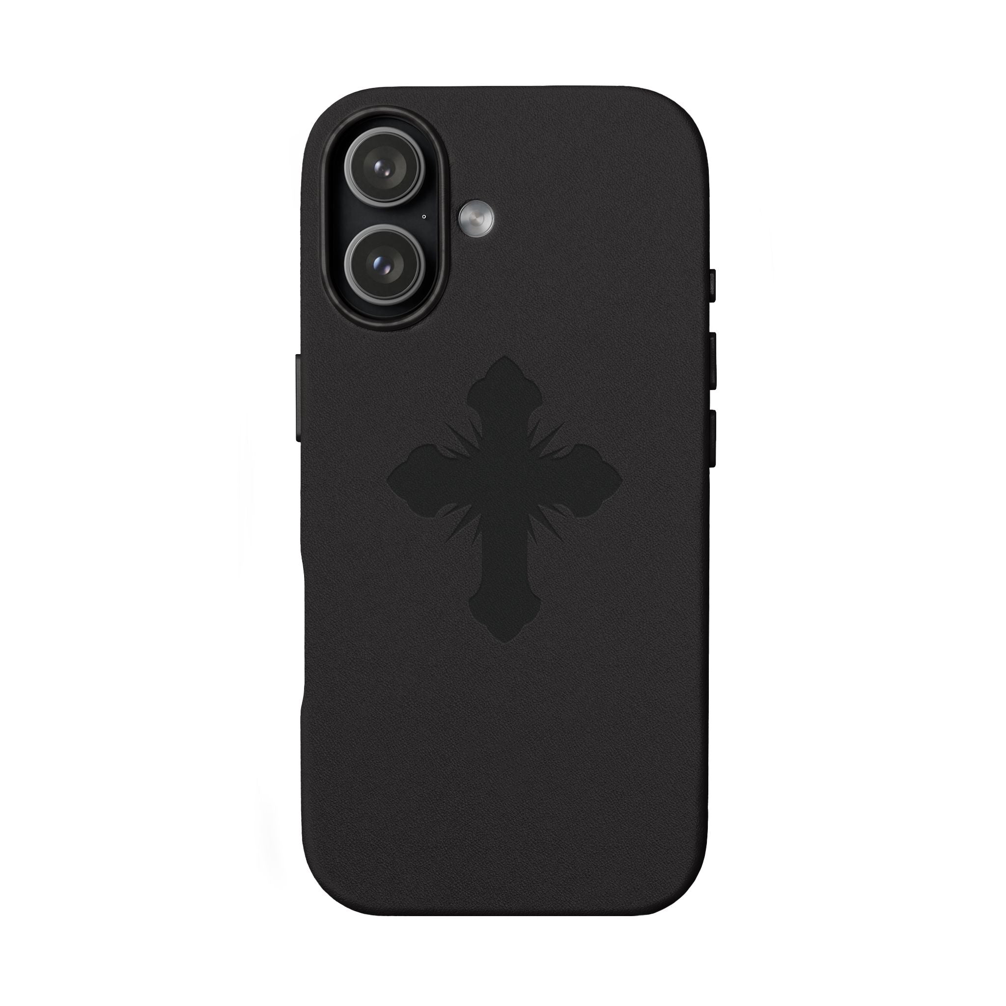 Leather Phone Case with Embossed Cross