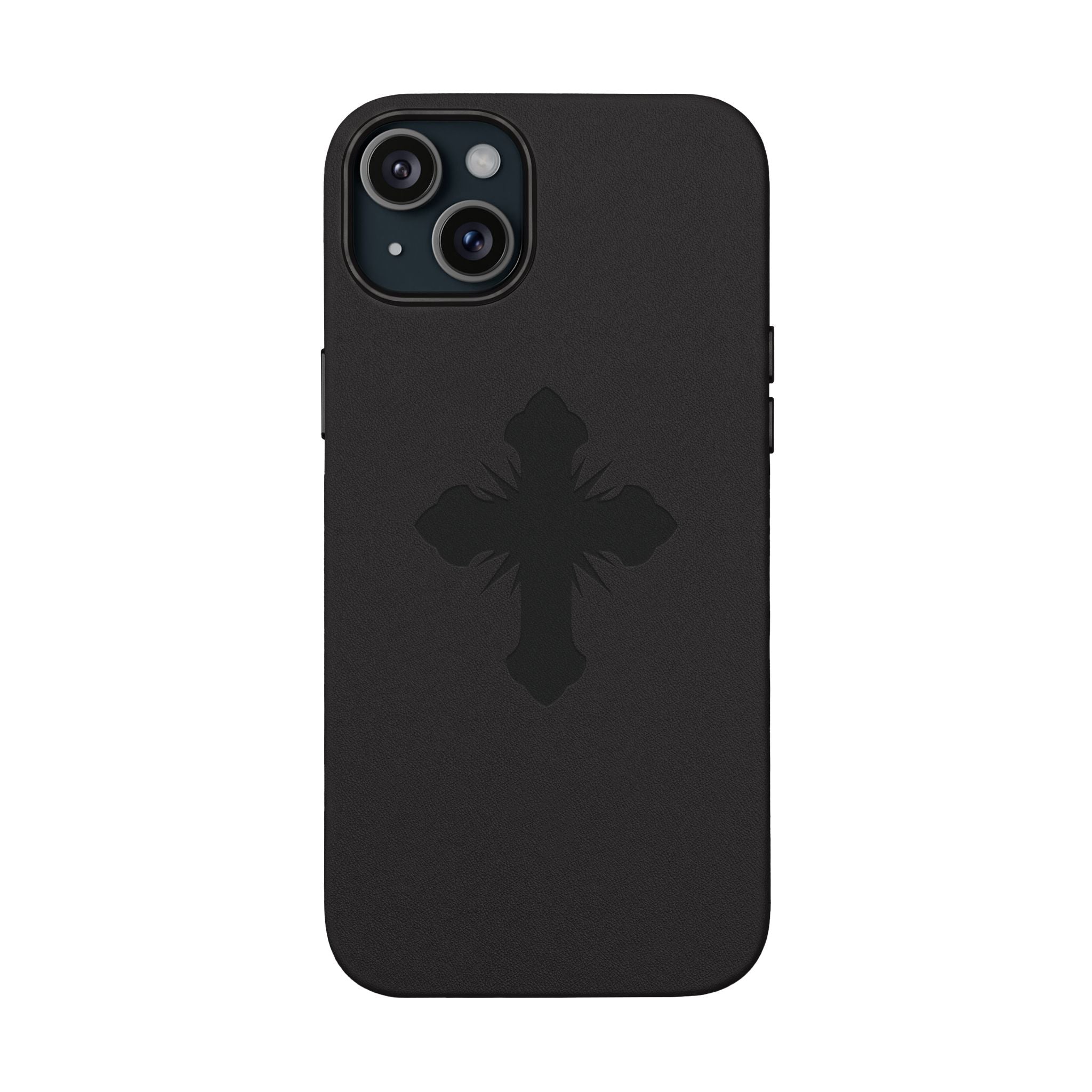 Leather Phone Case with Embossed Cross